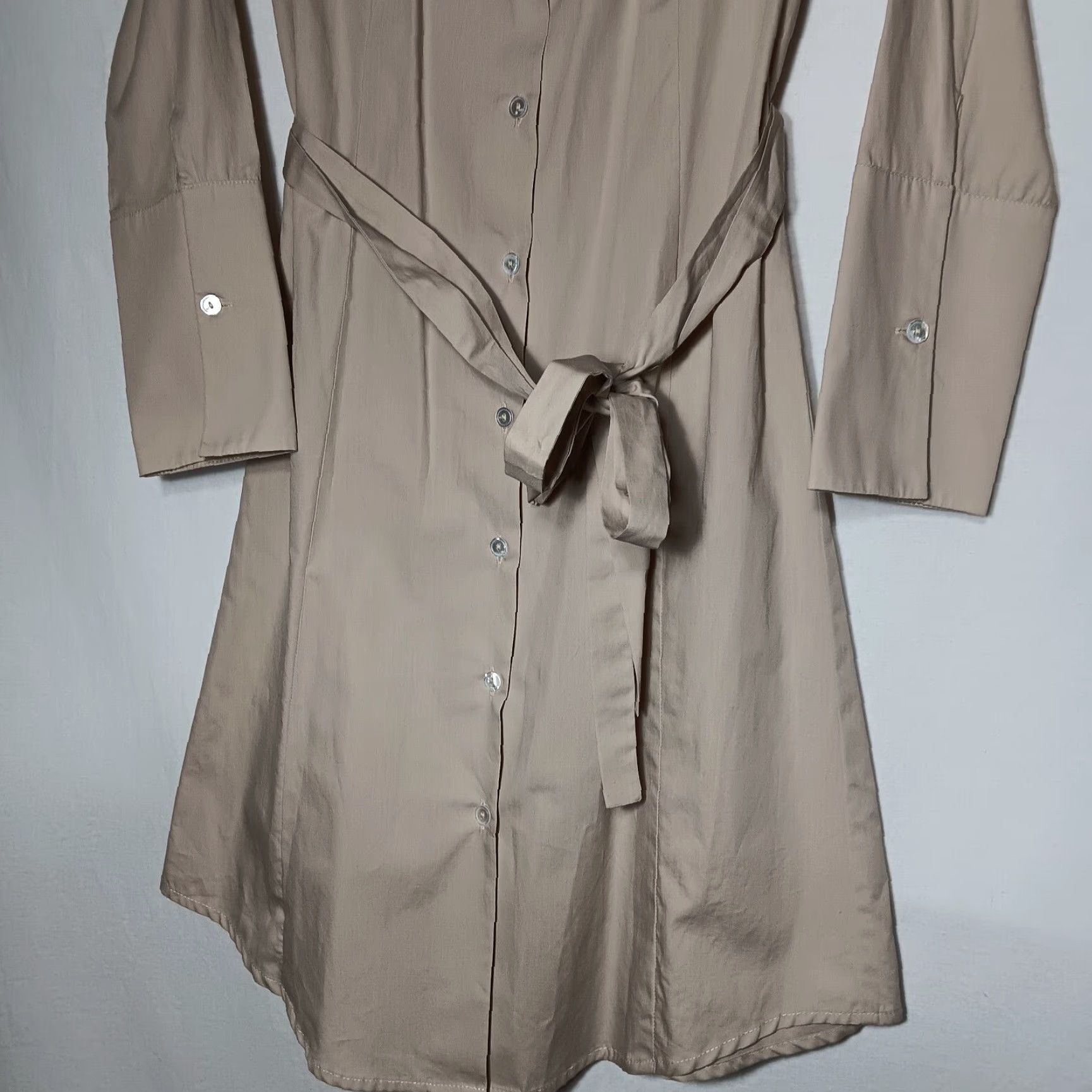 Bell VINTAGE Fine Garments by Bell Shirt Dress Size 0 Beige Long Sleeve Minimalist Academia Womens Size XS / US 0-2 / IT 36-38 - 5 Thumbnail