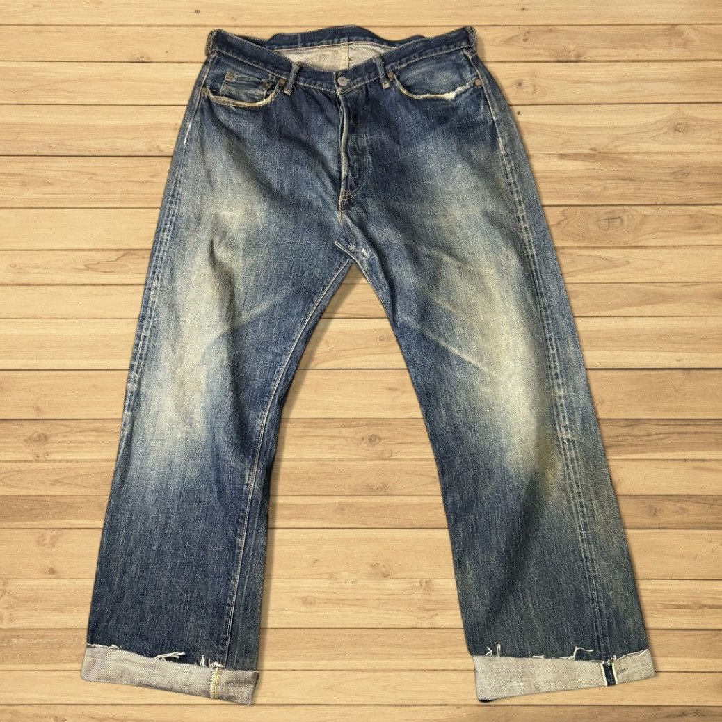 Full Count & Co. Vintage Selvedge Ripped 1101 W34 Full Count Denim Wideleg Size US 34 / EU 50 - 1 Thumbnail