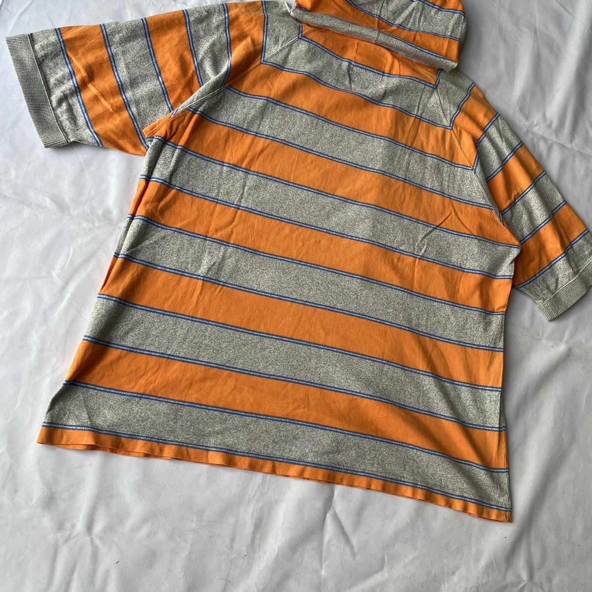 Japanese Brand × Nigel Cabourn × Vintage Nigel Cabourn Stripe Short Sleeve Hooded Size US XL / EU 56 / 4 - 9 Thumbnail