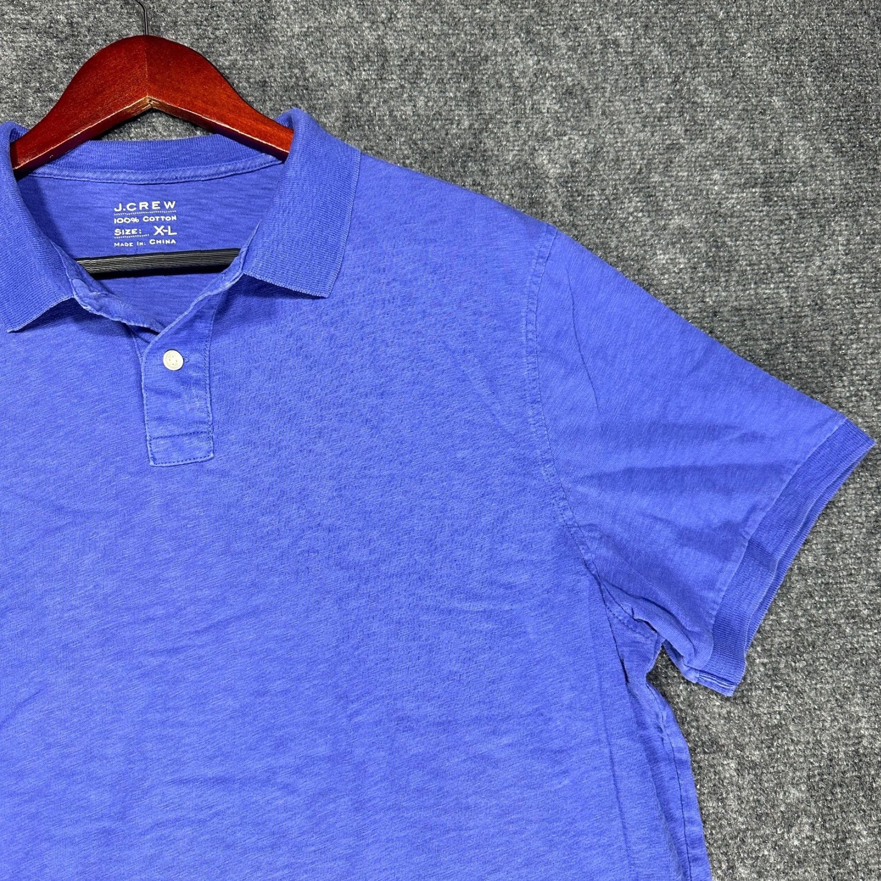 J.Crew J.CREW Polo Shirt Mens XL Purple Cotton Short Sleeve Split Hem Size US XL / EU 56 / 4 - 3 Thumbnail