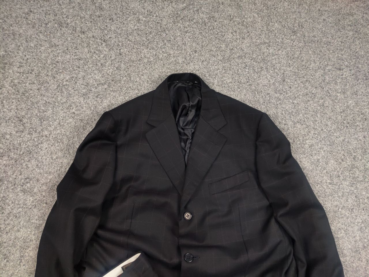 Canali Canali Classic Design Pure Wool Dark plaid super 120's Suit Size 52R - 3 Thumbnail