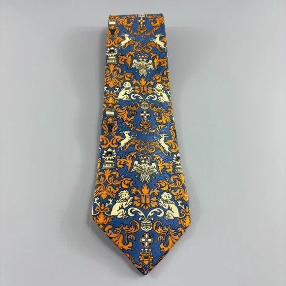 Other Past Times Blue / Orange /Cream w/ Animals Men's Tie Size ONE SIZE - 1 Thumbnail