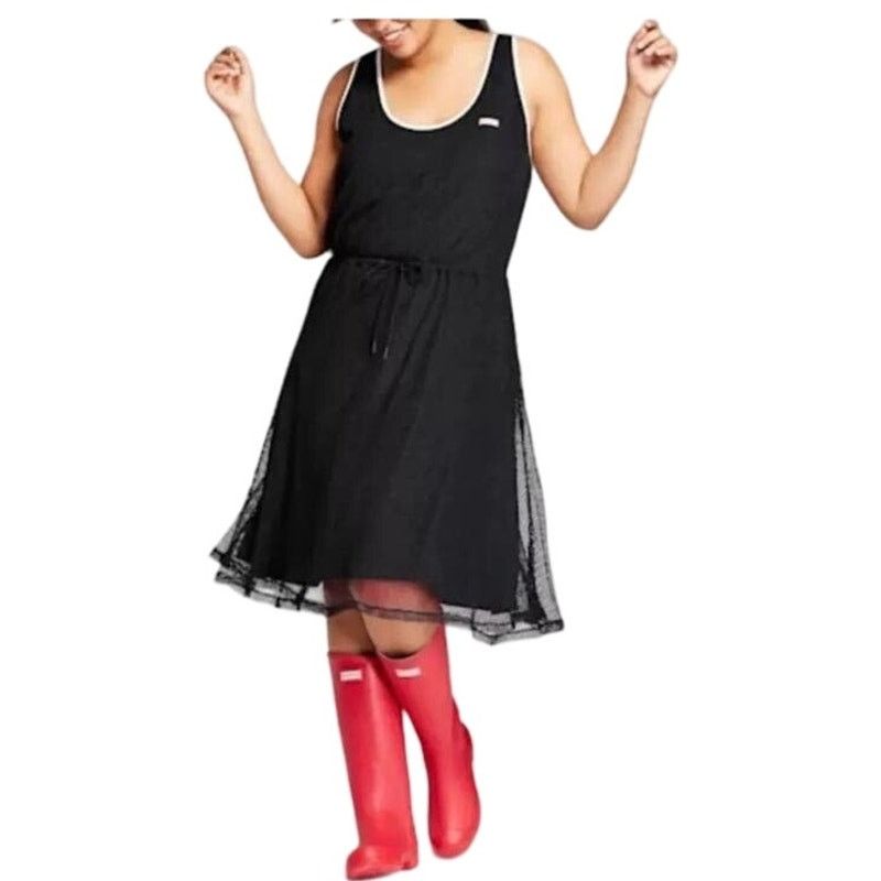 Hunter Hunter Target Black Dress Sleeveless Mesh Drawstring Belt Size M / US 6-8 / IT 42-44 - 8 Thumbnail