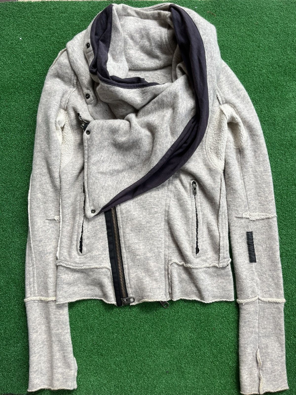 Le Grande Bleu (L.G.B.) Vintage bono-16 light jacket grey cotton blend asymmetrical Size US S / EU 44-46 / 1 - 5 Thumbnail