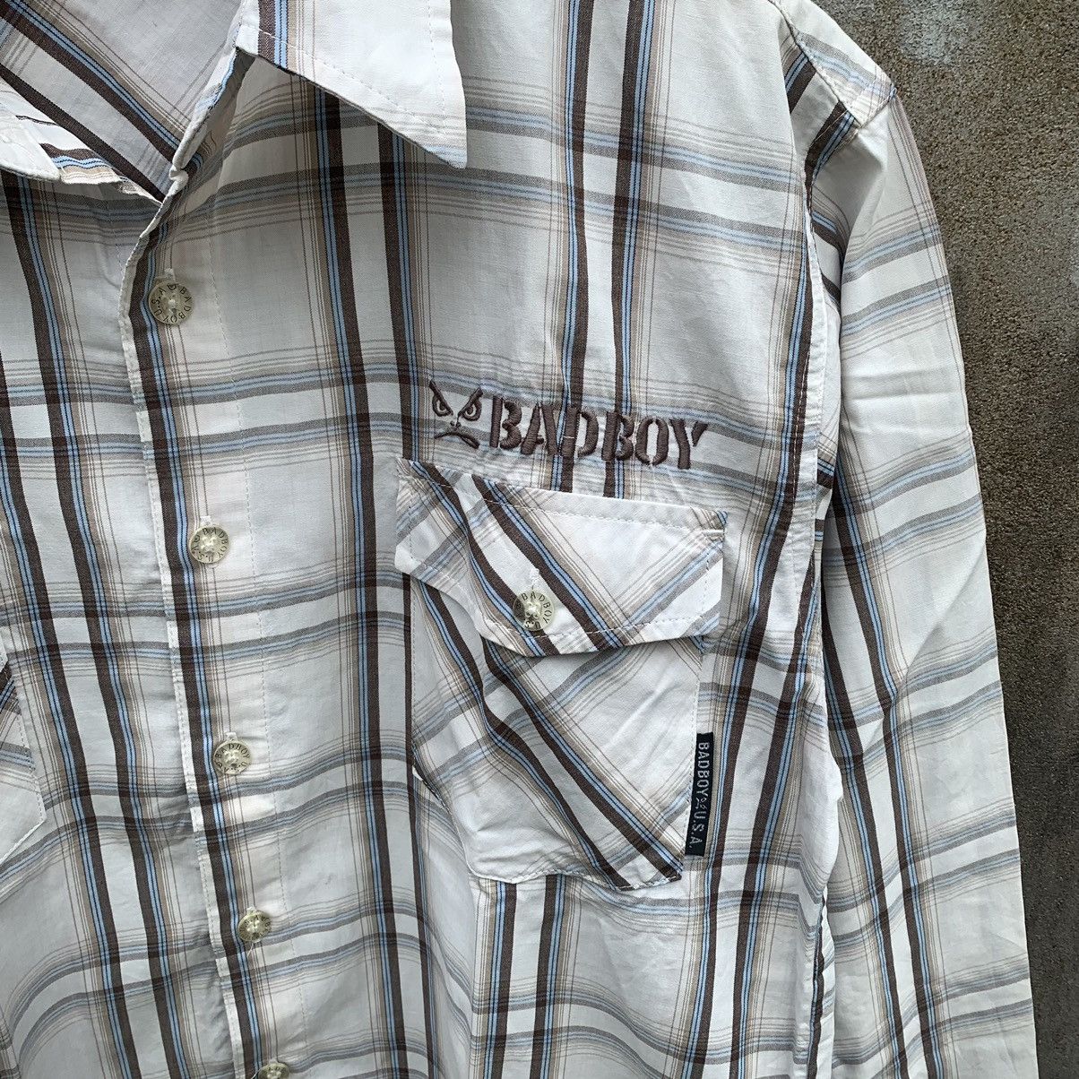 Japanese Brand VINTAGE Y2K BADBOY SLEEVE BUTTON UP SHIRT Size US M / EU 48-50 / 2 - 3 Thumbnail