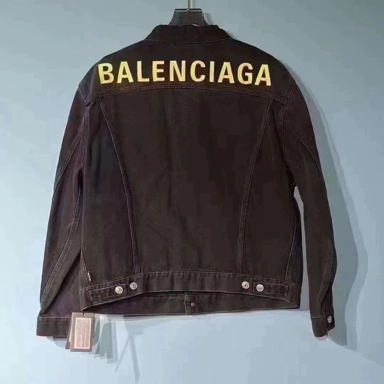 Balenciaga Balenciaga black and green embroidered logo denim jacket-25 Size US M / EU 48-50 / 2 - 1 Thumbnail