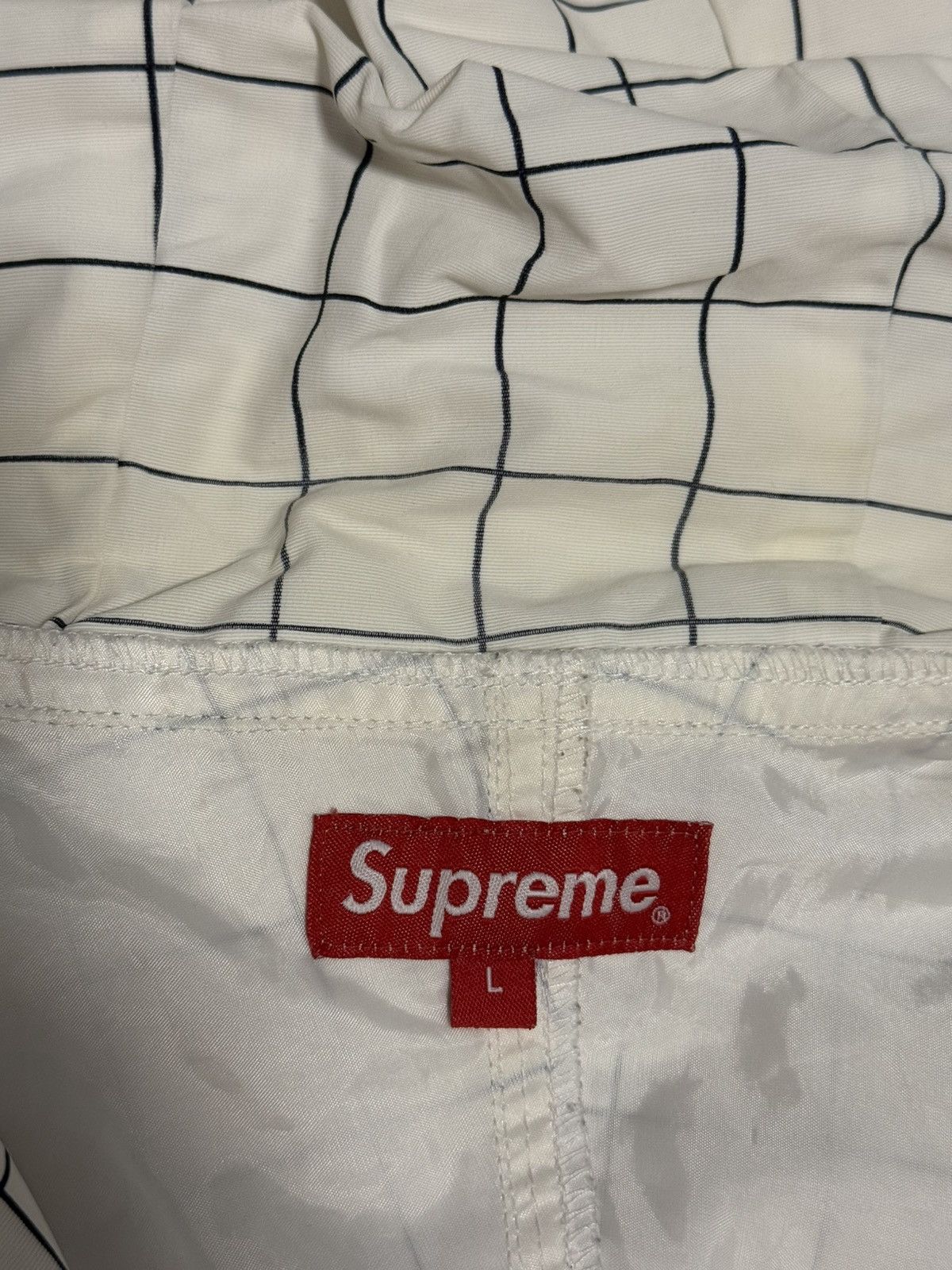 Supreme fw19 heavy nylon anorak Checkered White jacket