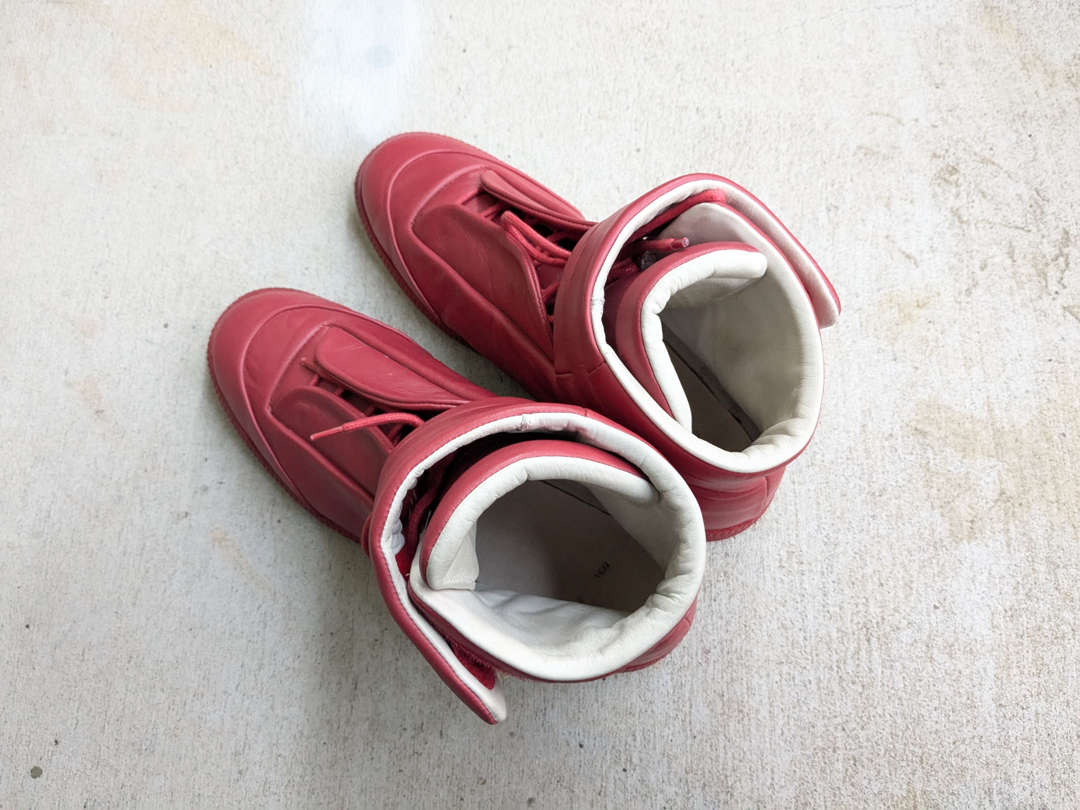 Maison Margiela Maison Margiela Future Red 9 42 Leather High Tops Size US 9 / EU 42 - 16 Thumbnail