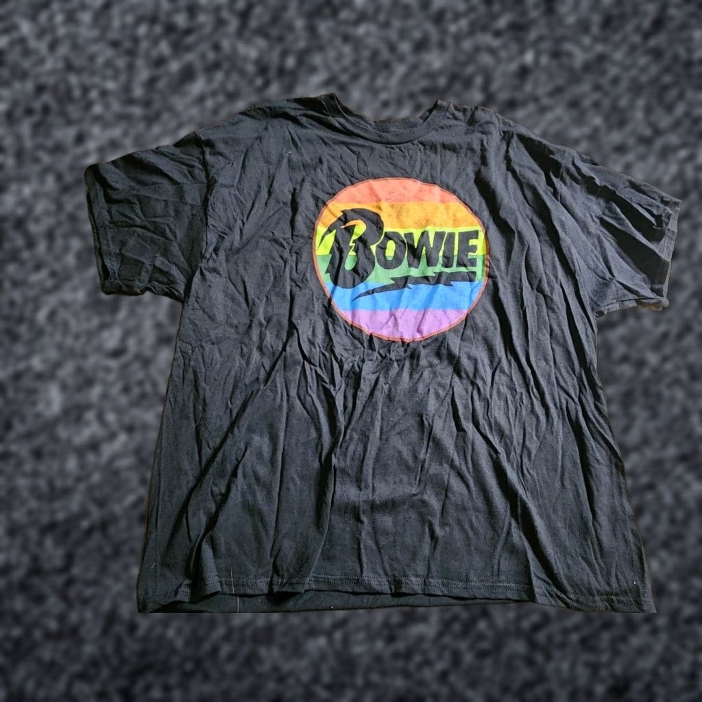 Rainbow David Bowie Rainbow Logo Pride Band T Shirt Mens 3XL Black Size US XXL / EU 58 / 5 - 1 Thumbnail