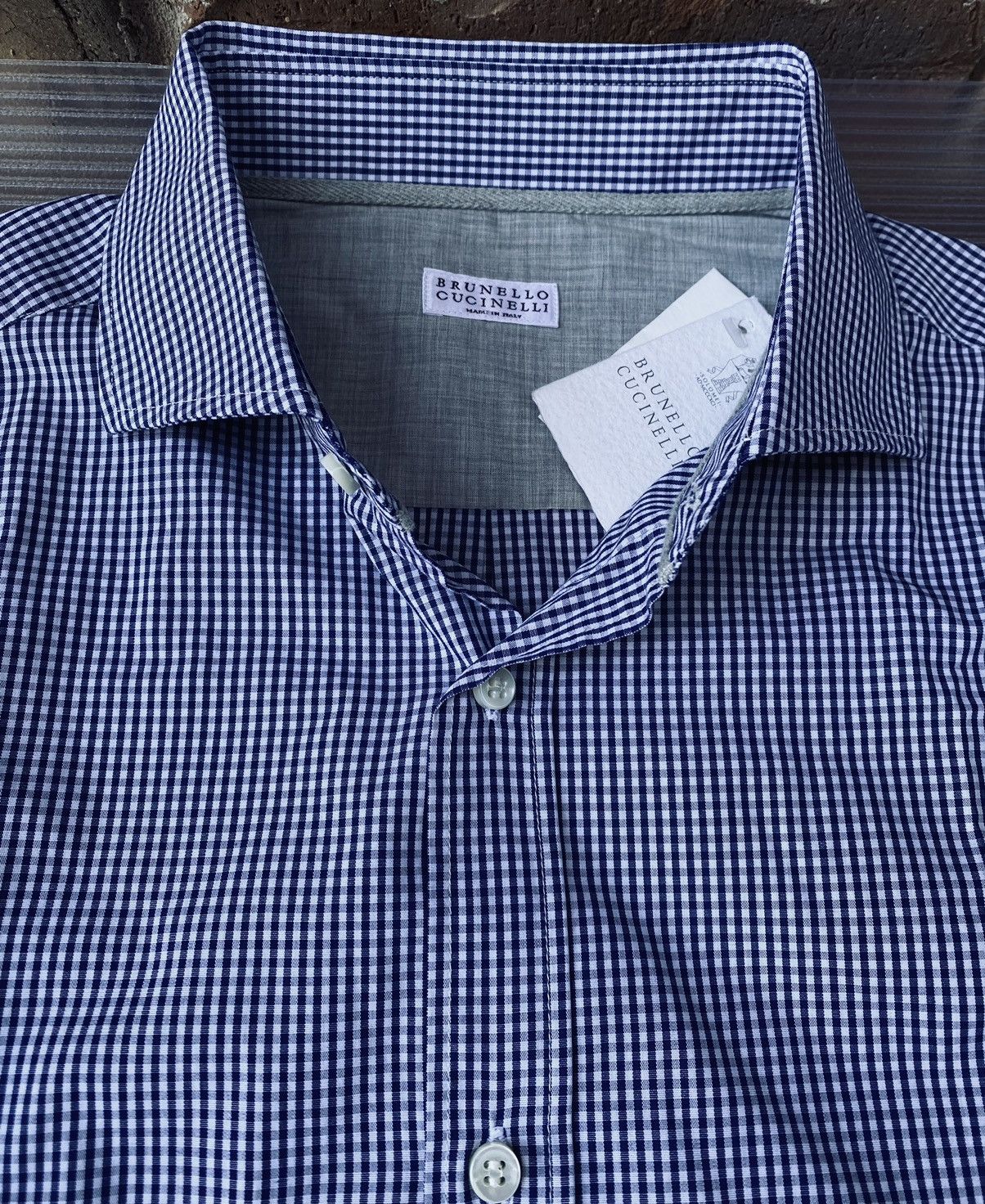Brunello Cucinelli Brunello Cucinelli 🇮🇹 Blue Summer Gingham Shirt XXXL NWT Size US XXL / EU 58 / 5 - 11 Thumbnail