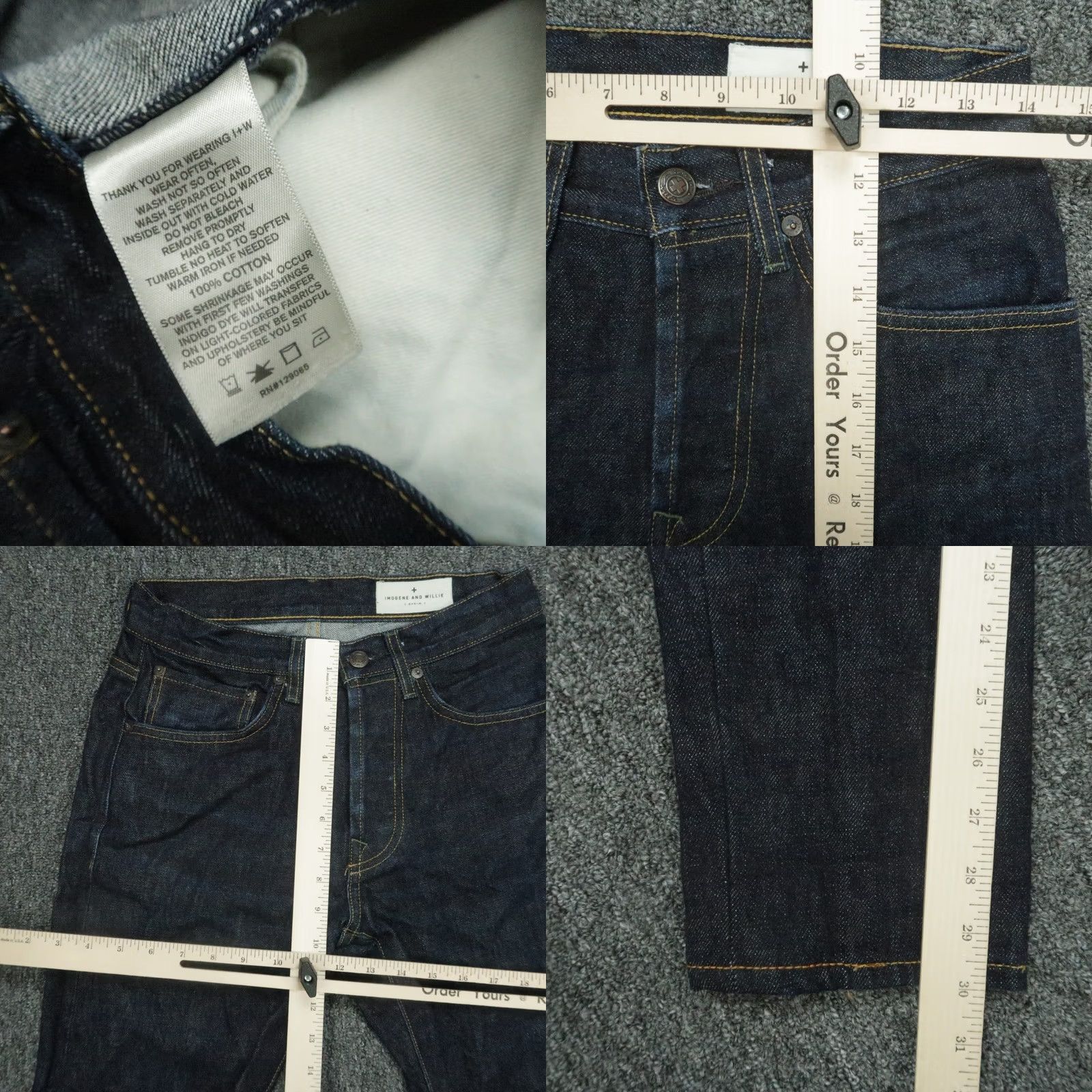 Imogene + Willie Imogene + Willie Jeans Mens 27x30 Indigo Blue 5 Pocket Dark Wash Button Fly Jeans Mens Regular 27 Indigo Blue 5-Pocket Design 30 In Inseam Vintage No Size US 27 - 8 Thumbnail