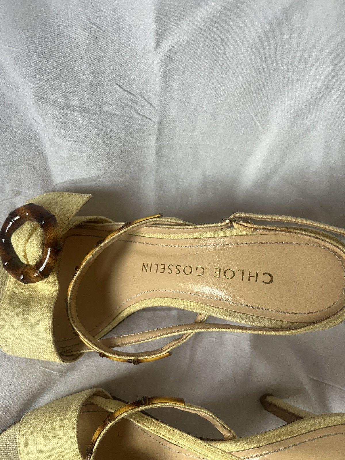 Vintage Chloe gosselin yellow bamboo heels Size US 5.5 / IT 35.5 - 4 Thumbnail