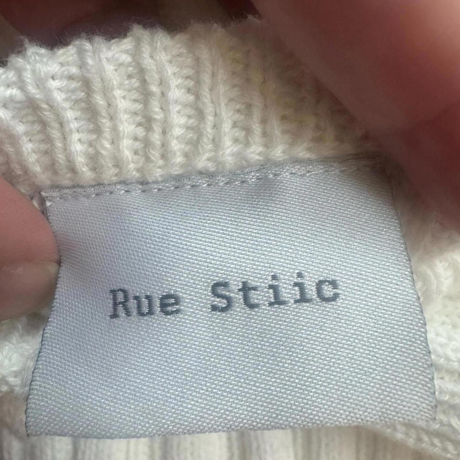Designer Rue Stiic L Cream Cotton Scoop Neck Cable Knit Tank Dress Size L / US 10 / IT 46 - 7 Thumbnail