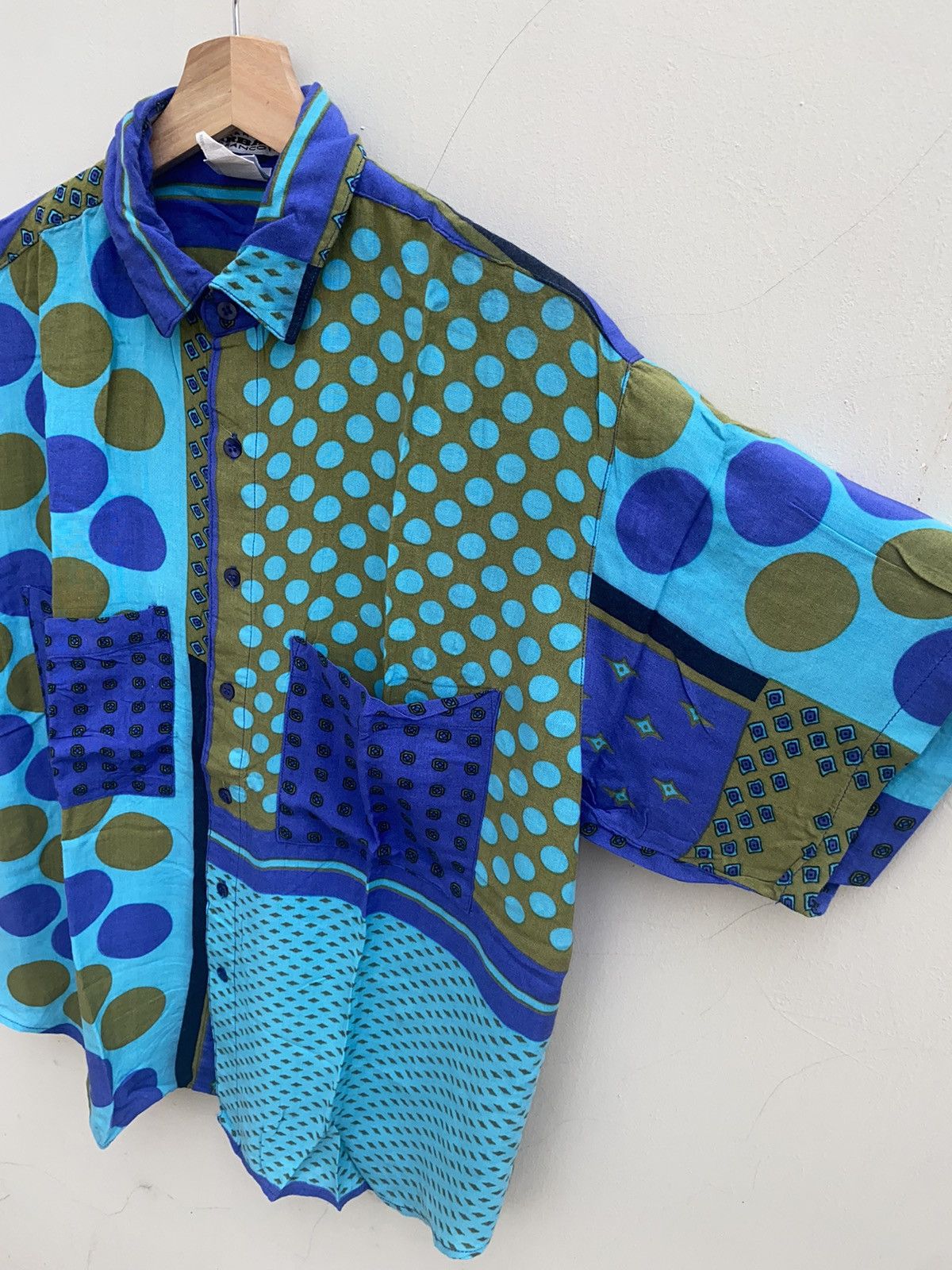 Tornado Mart 1990s Marithe Francoise Girbaud - Geometric Oversize Shirt Size US S / EU 44-46 / 1 - 3 Thumbnail