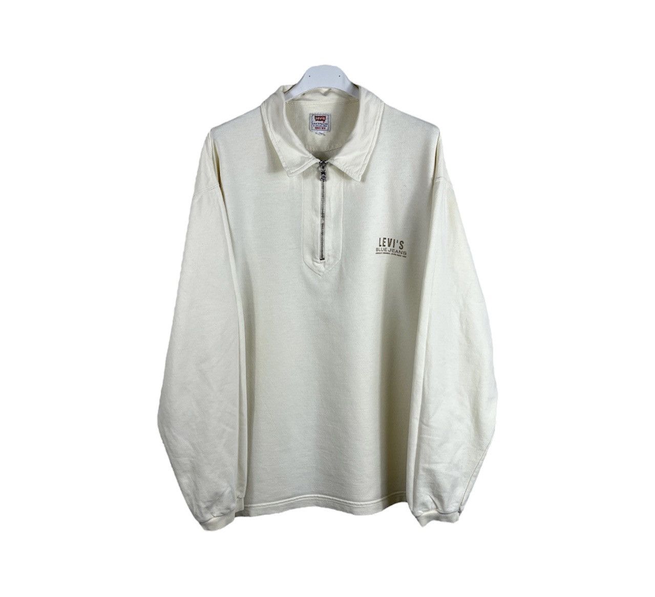 Levi's × Levi's Vintage Clothing × Vintage Vintage 70s Levi’s blue jeans half zip sweatshirt polo Size US L / EU 52-54 / 3 - 1 Thumbnail
