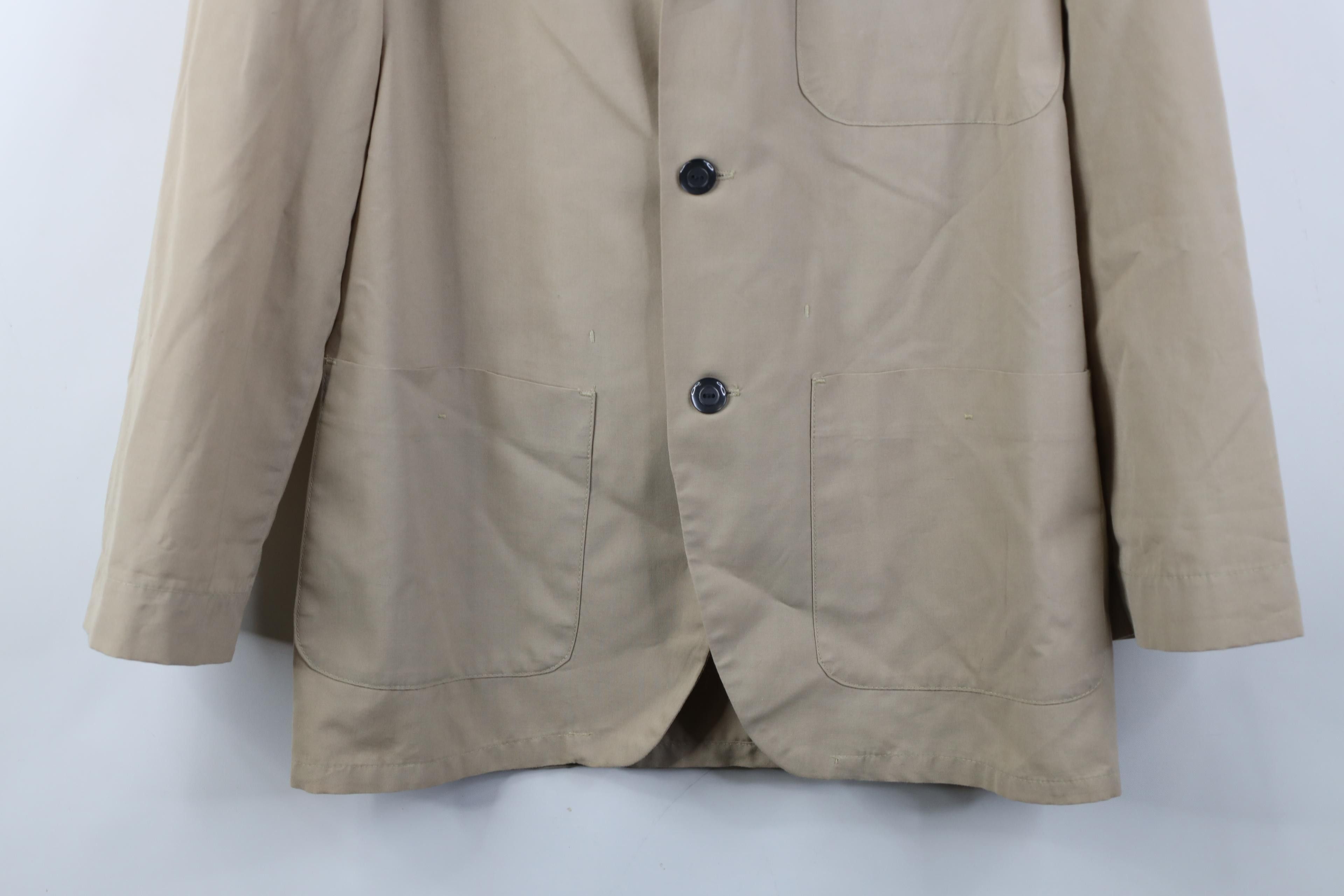 Vintage Vintage 60s 70s Button Work Suit Blazer Jacket Beige USA Size XS / US 0-2 / IT 36-38 - 3 Thumbnail
