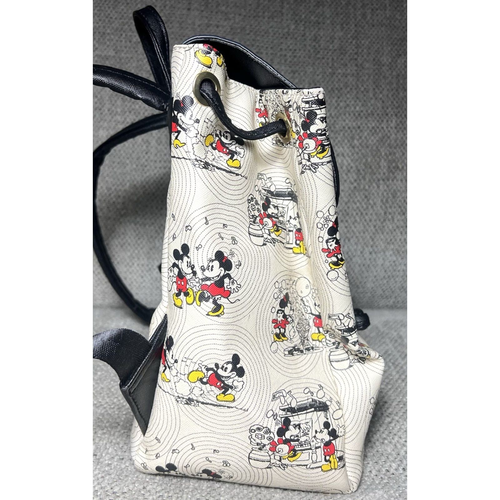 Vintage VINTAGE Loungefly Disney Mickey & Minnie Mouse GOLD BOW Hardware Backpack Bag Size ONE SIZE - 4 Thumbnail