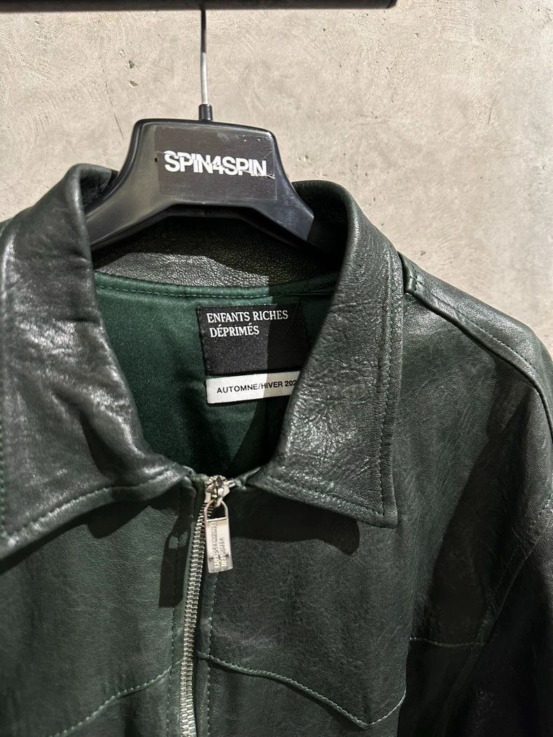 Enfants Riches Deprimes Green Leather Western Jacket by Enfants Riches Deprimes-250 Size US XL / EU 56 / 4 - 2 Thumbnail