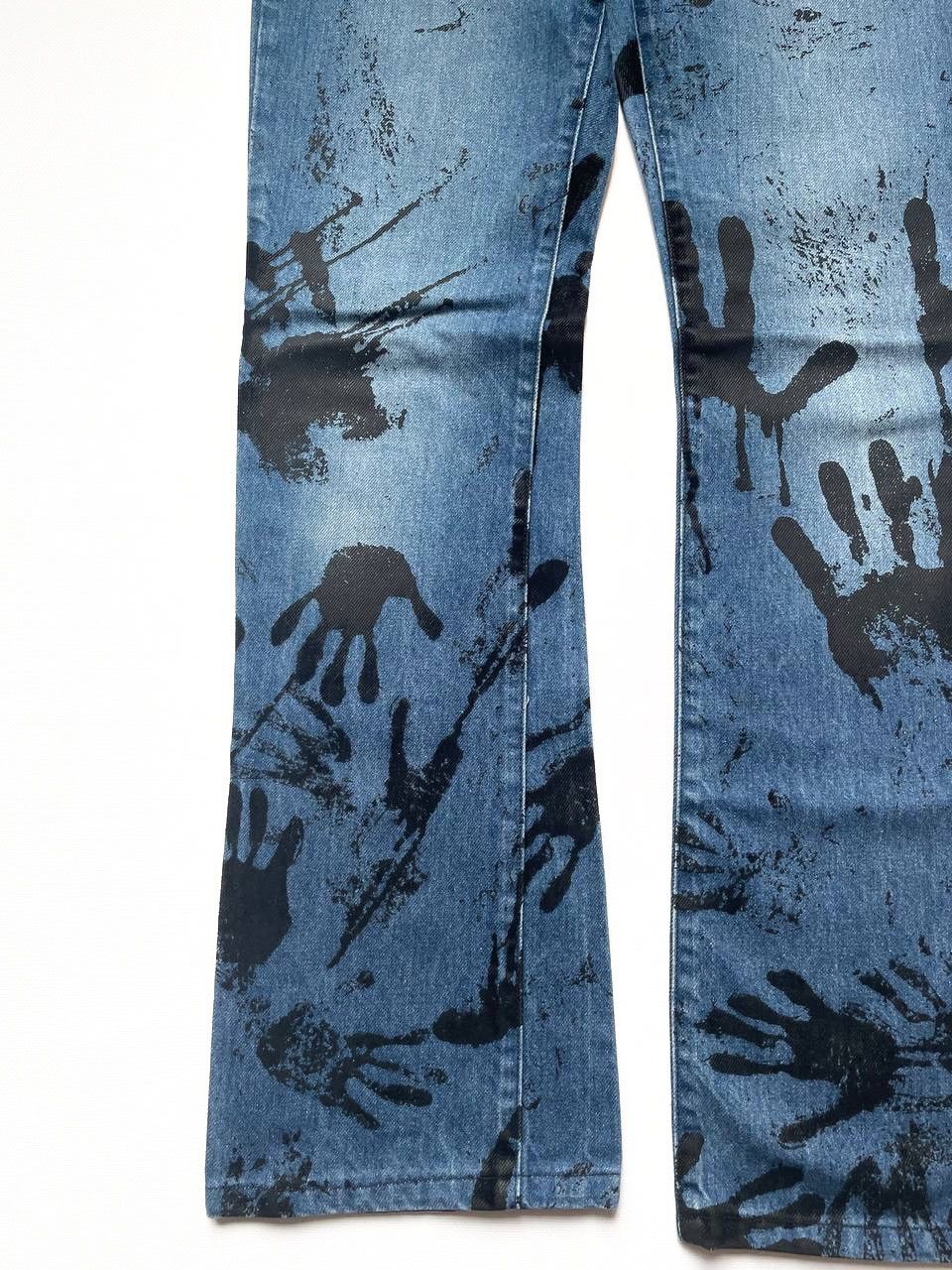 Just Cavalli Just Cavalli handprint painted print graphic denim pants Size 28" / US 6 / IT 42 - 2 Thumbnail