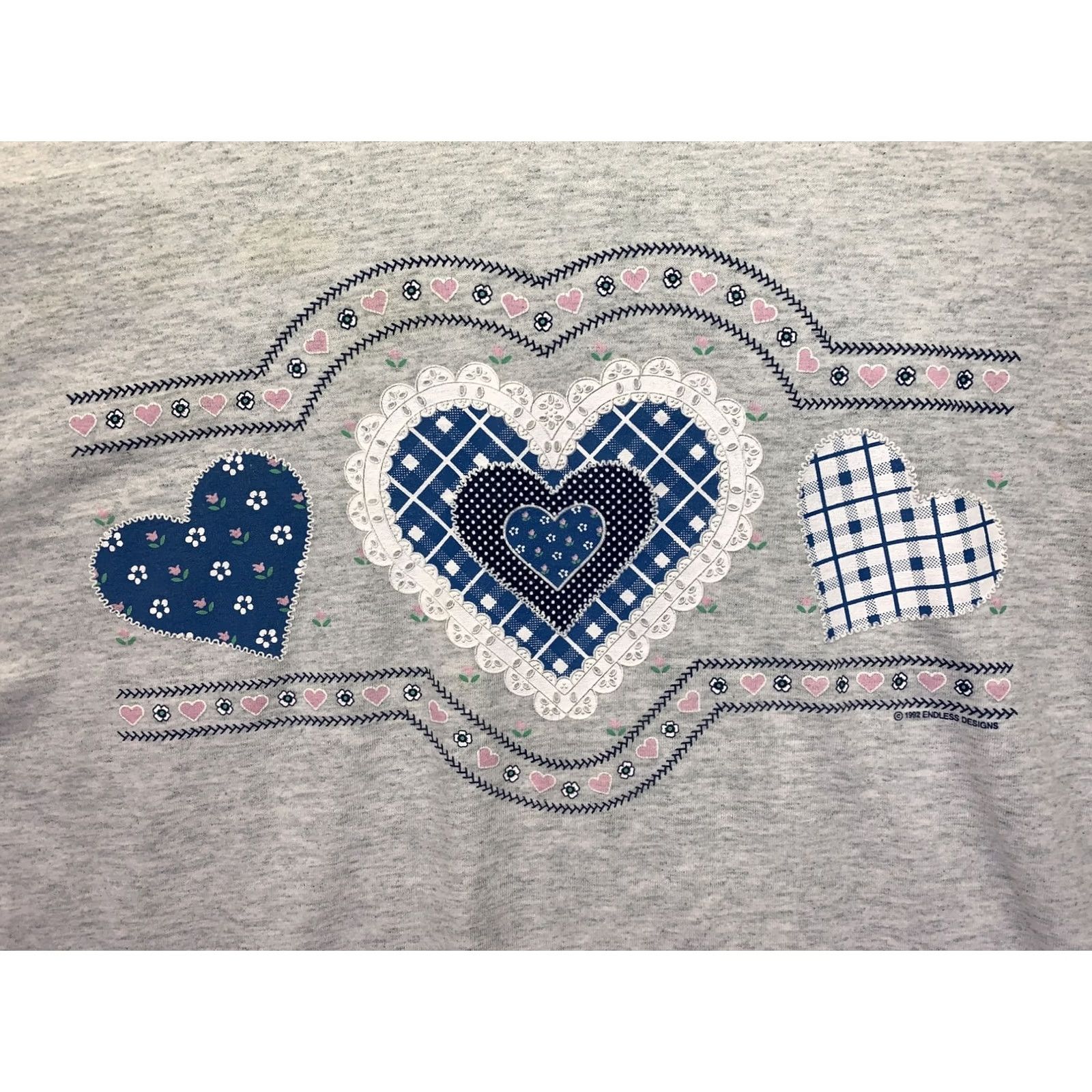 Vintage VINTAGE Screen Stars Shirt Womens L Gray 1992 Heart Graphic -8748 Size L / US 10 / IT 46 - 4 Thumbnail