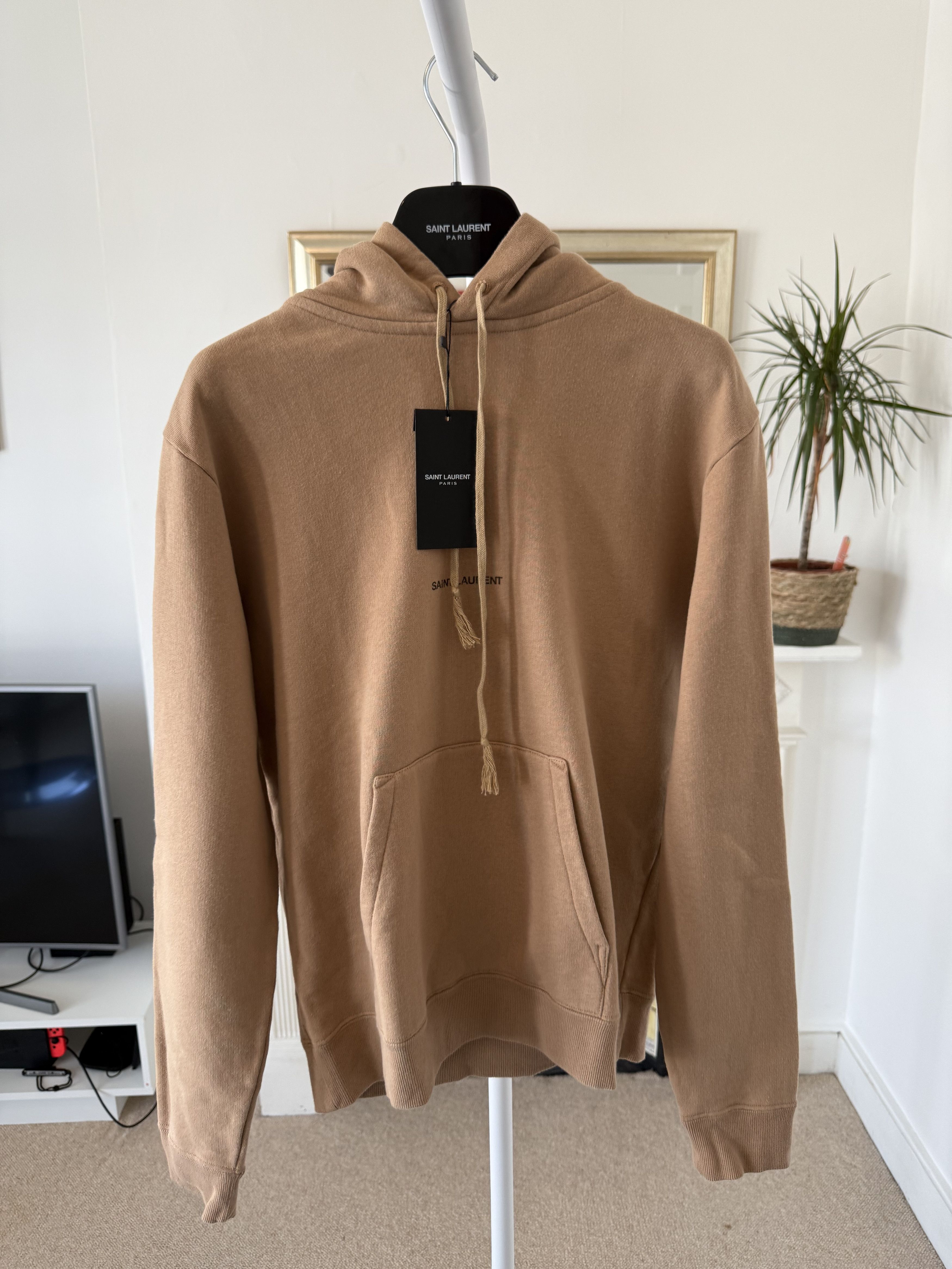 Saint Laurent Paris Saint Laurent Rive Gauche Hoodie Sand Size US XS / EU 42 / 0 - 1 Thumbnail