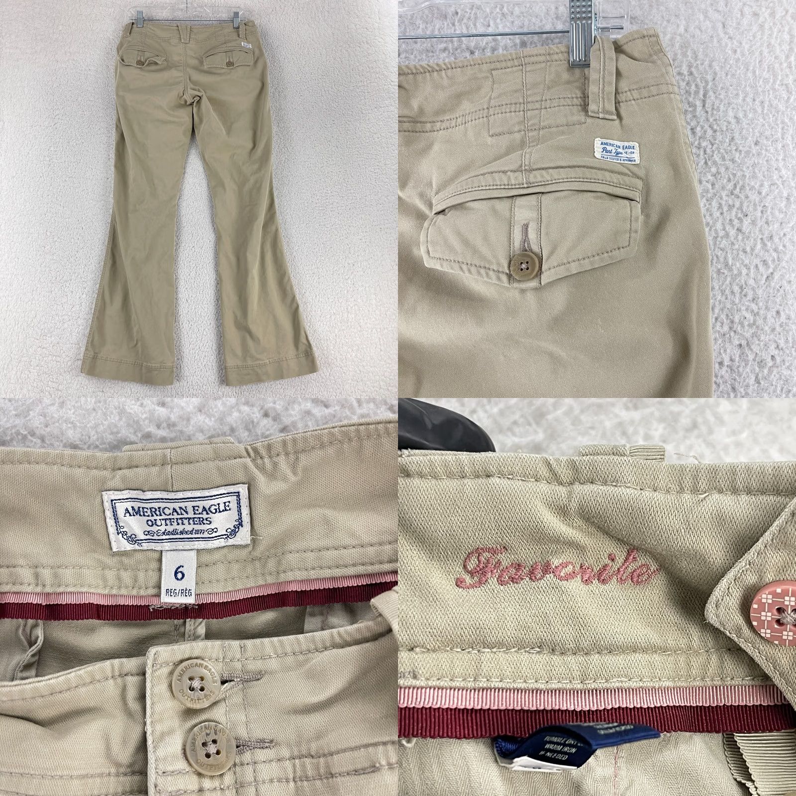 American Eagle Outfitters VINTAGE American Eagle Outfitters Pants Womens Size 6 Beige Khaki Wide-Leg Y2K Vintage Size 28" / US 6 / IT 42 - 9 Thumbnail