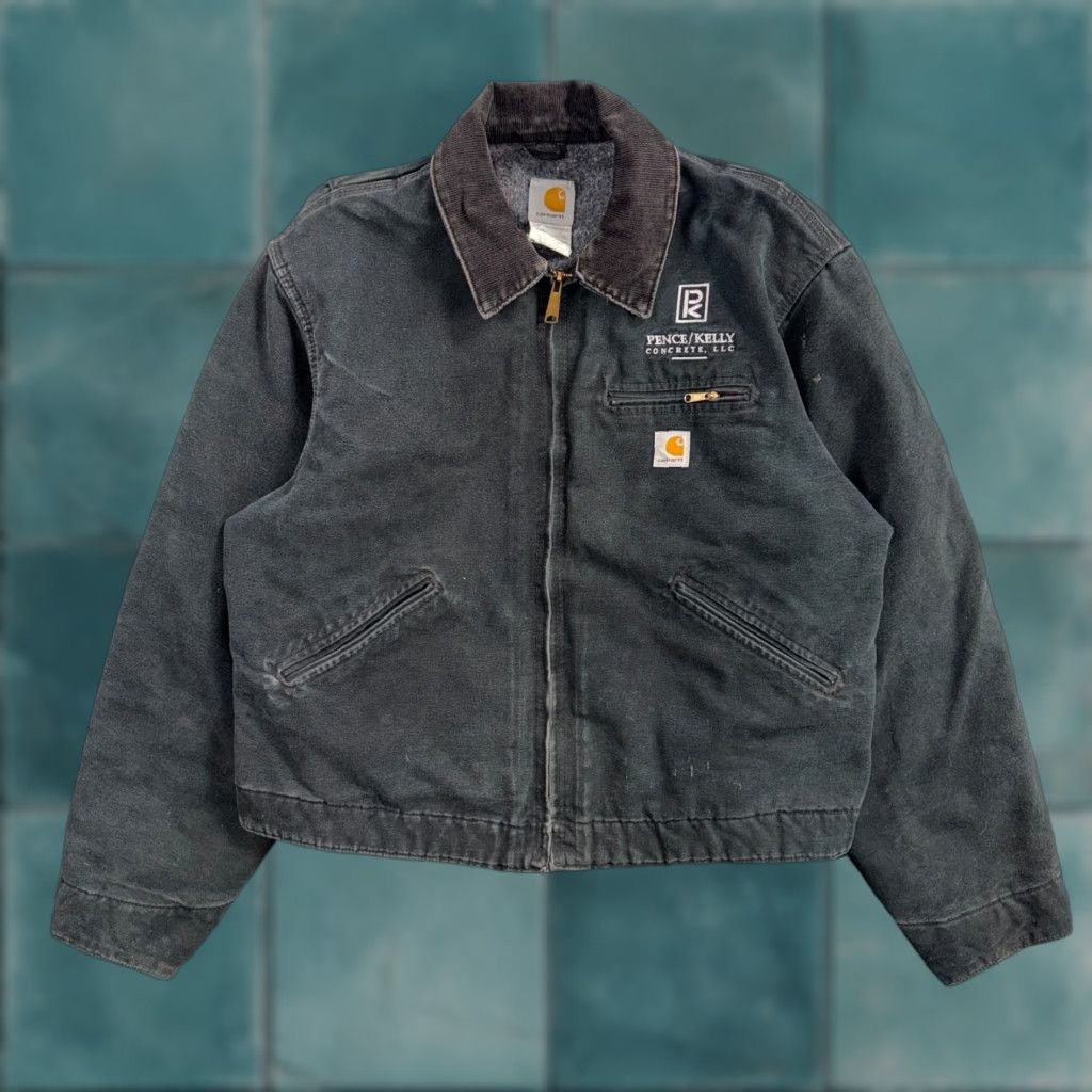 Carhartt VINTAGE Carhartt J97 Detroit Jacket Mens 46 Black Lined Blanket Workwear Zip Full Zip Casual Winter 90s Grunge USA Jacket Size US S / EU 44-46 / 1 - 1 Thumbnail