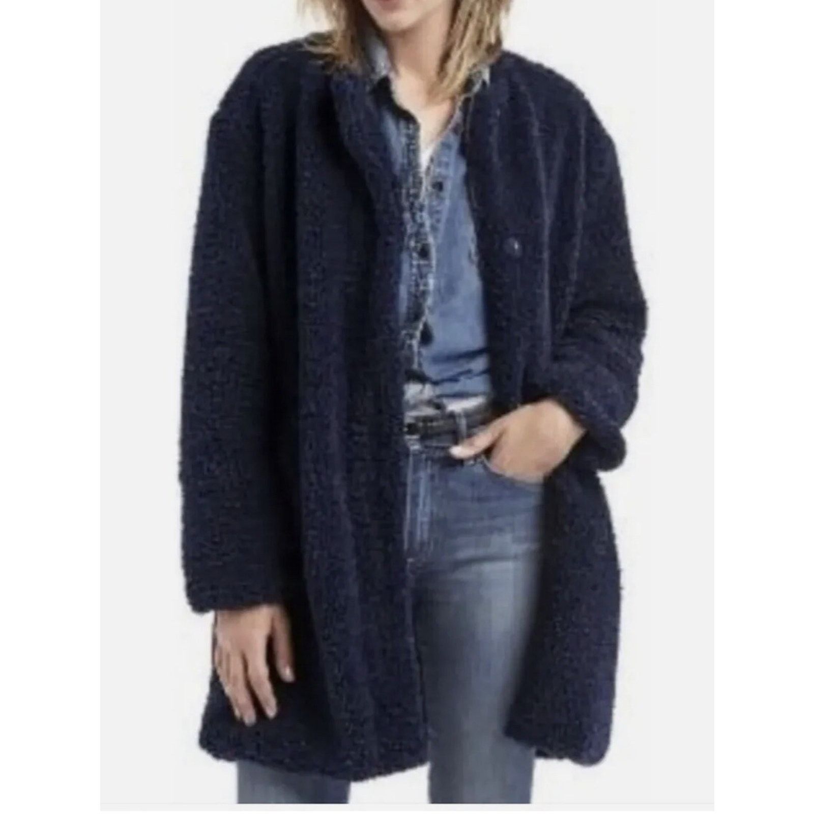 Gap Gap Sherpa Teddy Coat Jacket Full Zip Long Sz XS A001518 Size XS / US 0-2 / IT 36-38 - 1 Thumbnail