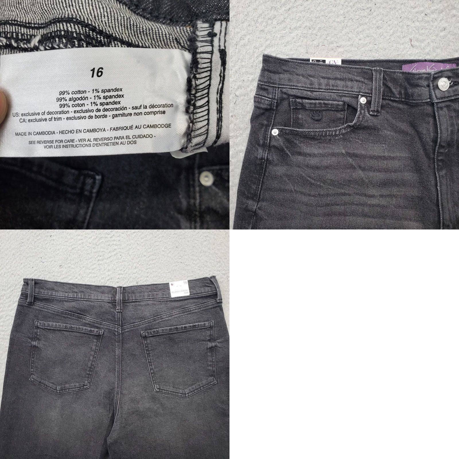 Gloria Vanderbilt Gloria Vanderbilt Jeans Womens 16 Black Denim Stretch Relaxed Fit Straight Leg Jeans Womens Size 16 Black Denim Stretch Relaxed Straight Mens? Size 38" / US 16 / IT 52 - 8 Thumbnail