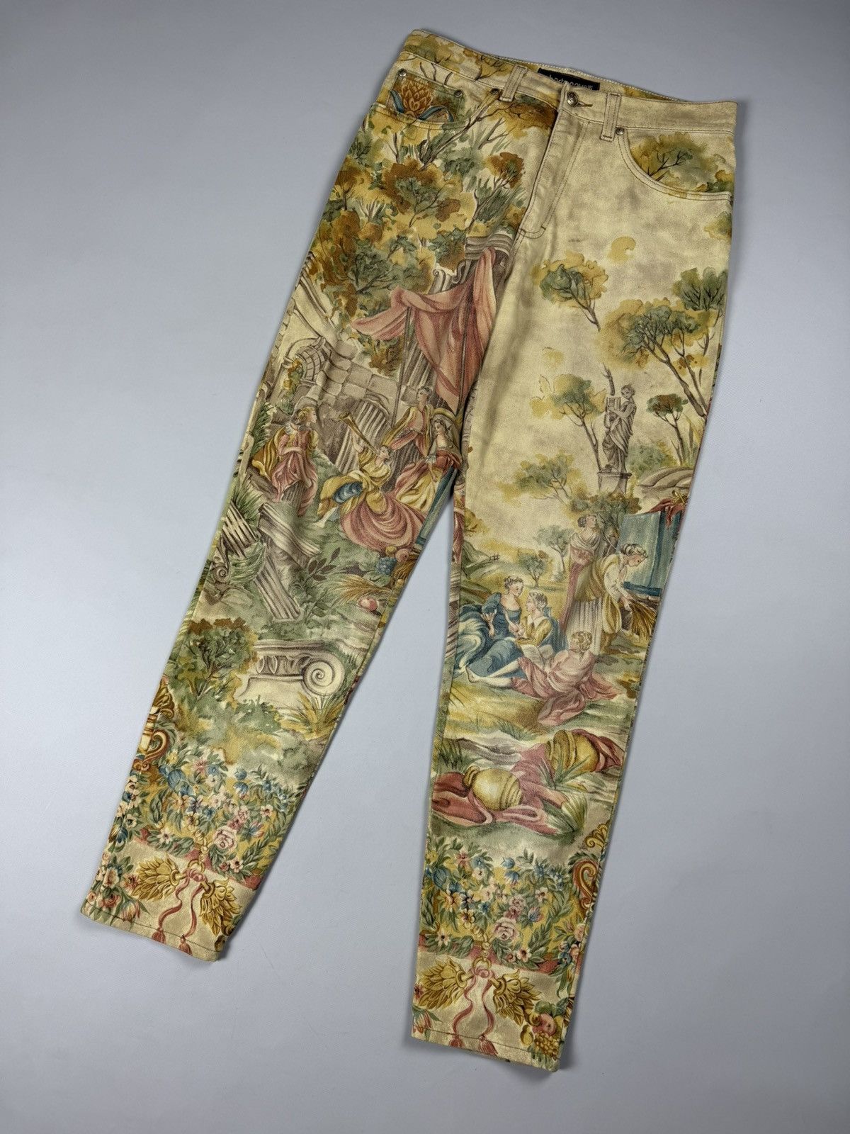 Roberto Cavalli Rare Roberto Cavalli Renaissance Angels Overprinted Jeans Size 32" / US 10 / IT 46 - 6 Thumbnail