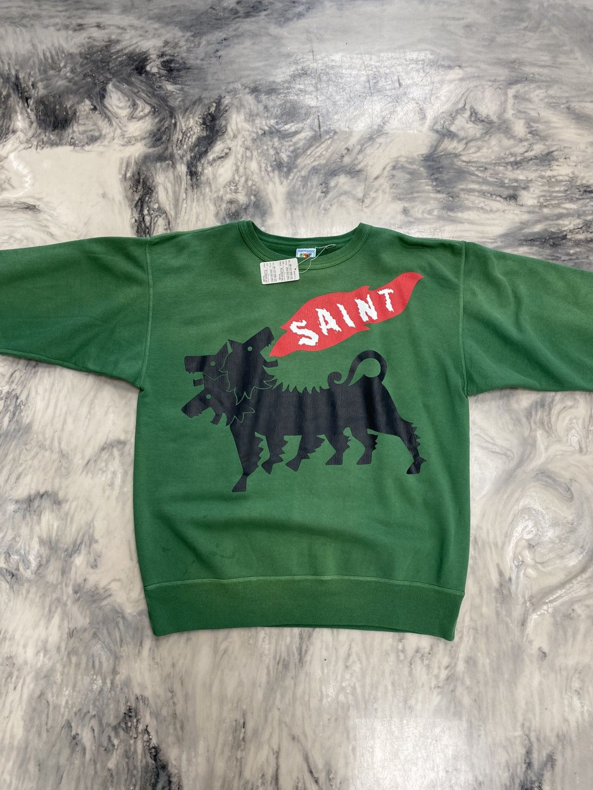 Saint Michael Saint Michael Goat crewneck green large authentic Size US L / EU 52-54 / 3 - 2 Thumbnail