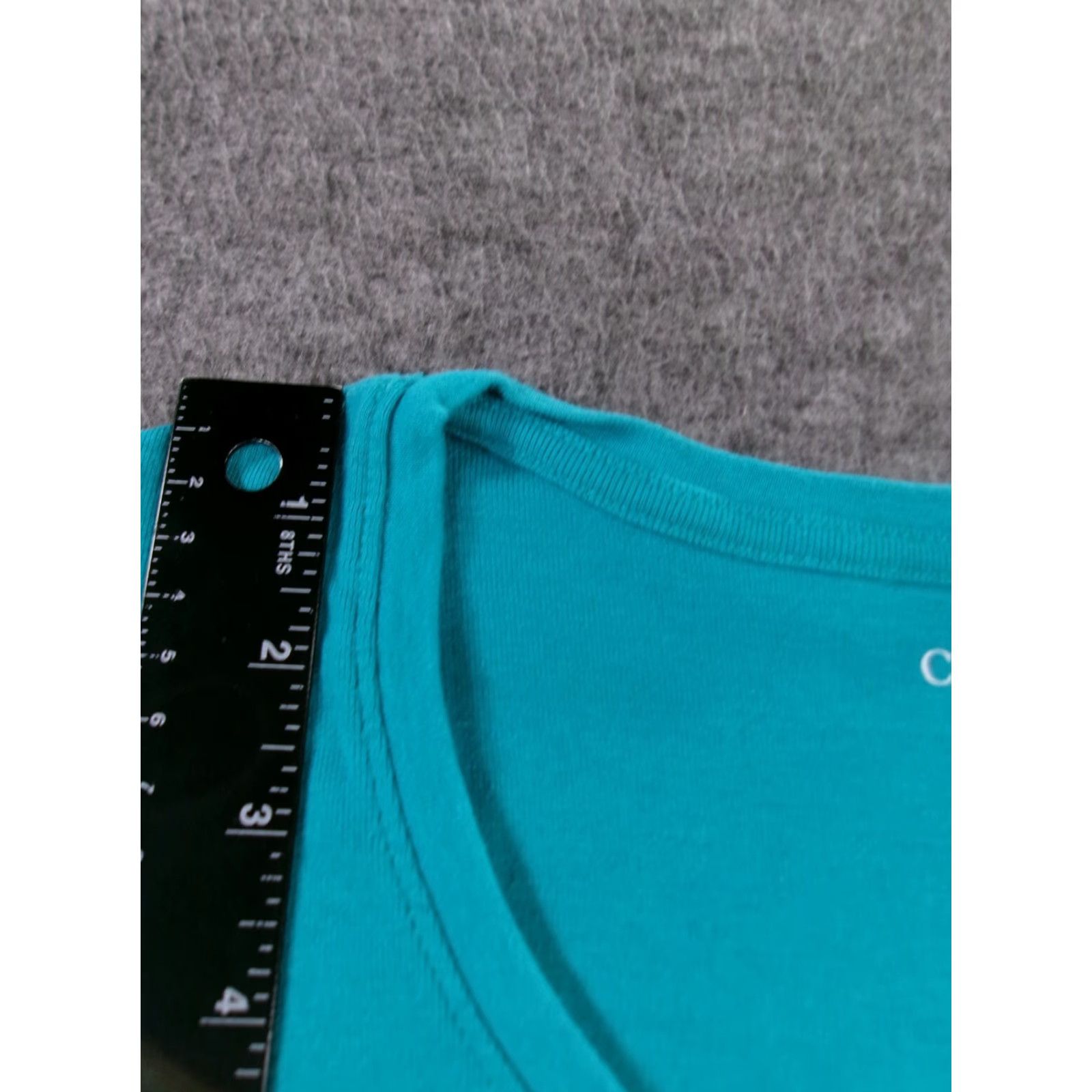 Croft & Barrow CROFT & BARROW Women's Large Lake Blue Henley T-Shirt, Short Sleeve, Solid, Casual, Regular Fit Size L / US 10 / IT 46 - 4 Thumbnail