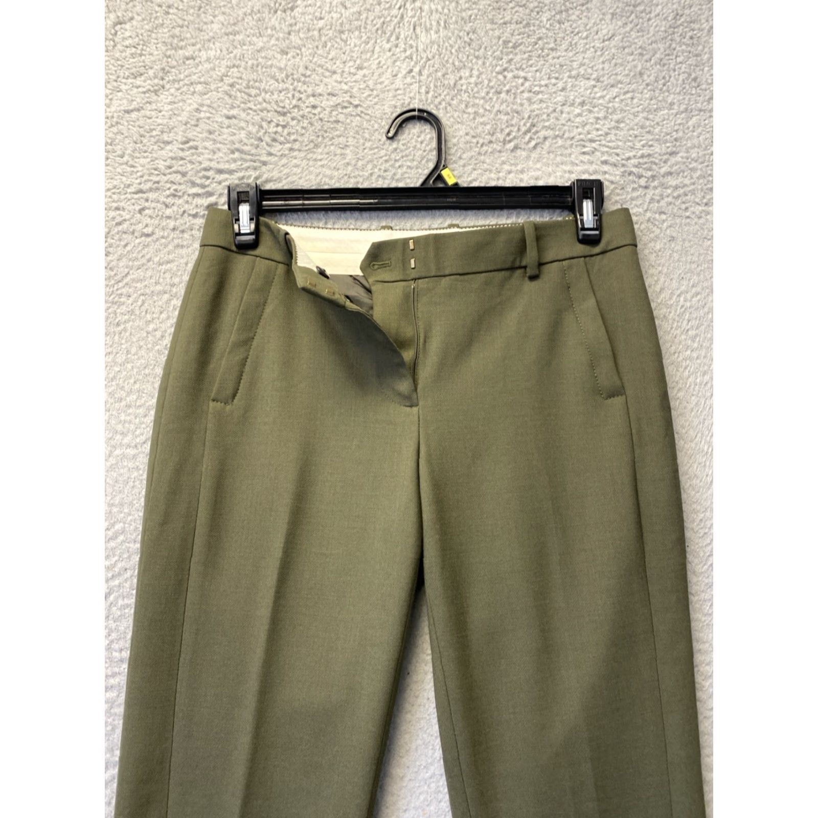 J.Crew JCrew Collection Petite Cigarette Pant Women Size 4 Slim Wool Viscose Polyester Elastane Heavy Green Size 27" / US 4 / IT 40 - 2 Thumbnail