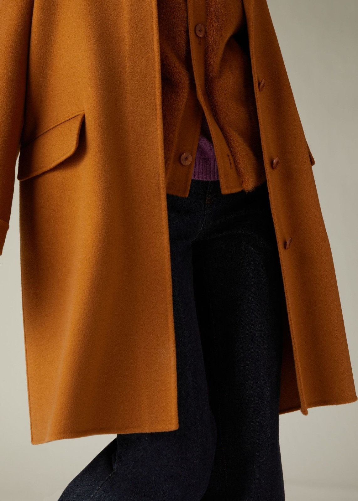 Loro Piana o1srvl11e0824 Alberic Cashmere Coat in Orange Size XL / US 12-14 / IT 48-50 - 5 Thumbnail