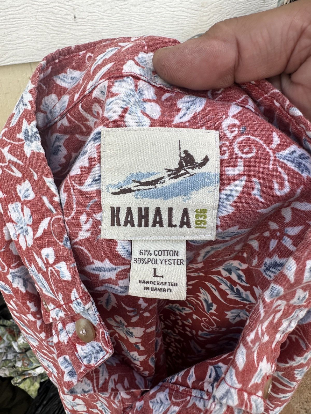 Other PreOwned Kahala Hawaiian Print 3/4 Button Red Men's Large Size US L / EU 52-54 / 3 - 4 Thumbnail