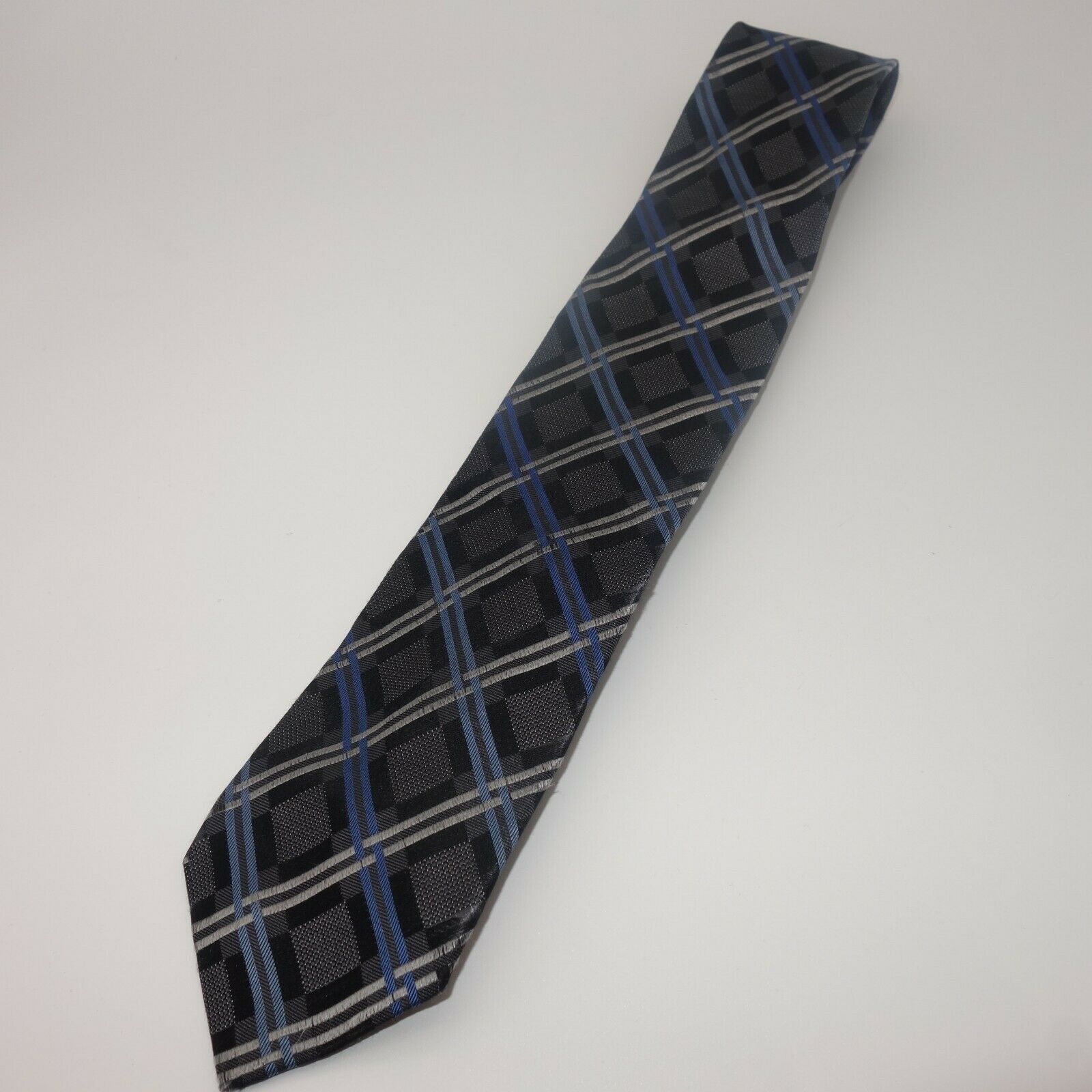 Michael Kors Michael Kors Classic Men's Tie Gray Windowpane Argyle Size ONE SIZE - 2 Thumbnail