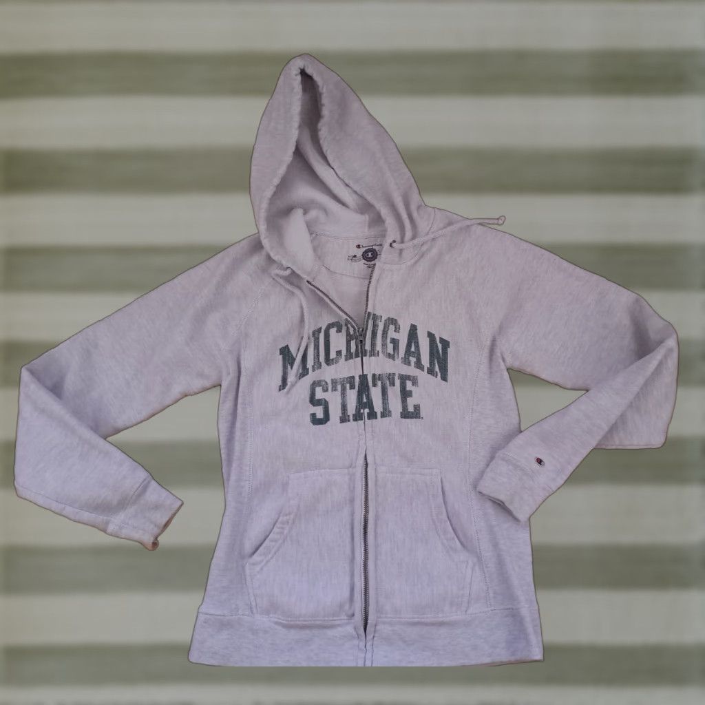 Champion Champion Reverse Weave Sweatshirt Zip Hoodie State Women S Cream Full Zip Hooded 23in Long 19in Chest Regular Size S Size S / US 4 / IT 40 - 1 Thumbnail