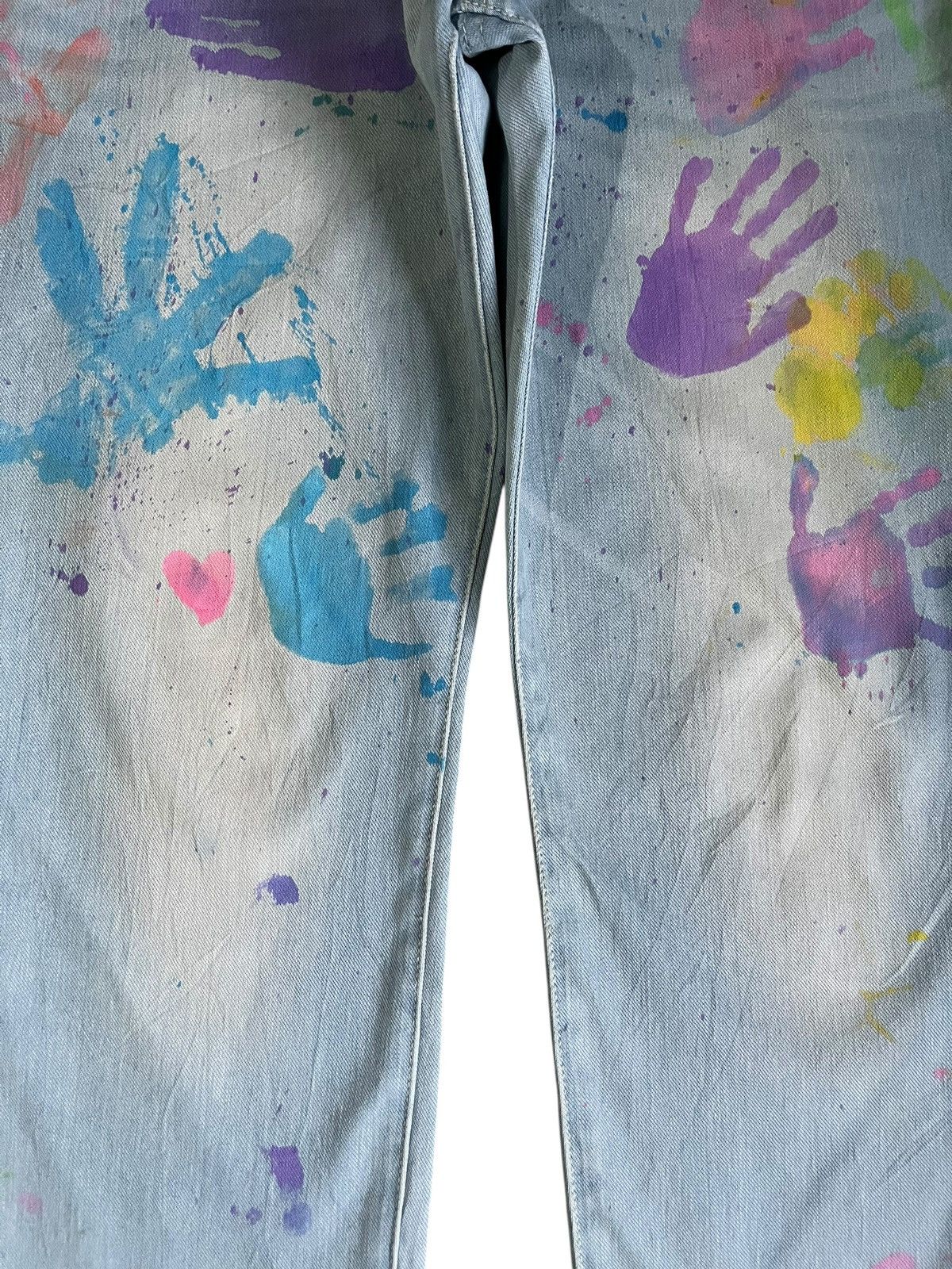 Dsquared2 Vintage Japanese Brand Painted Splattered Jeans Size 32" / US 10 / IT 46 - 3 Thumbnail