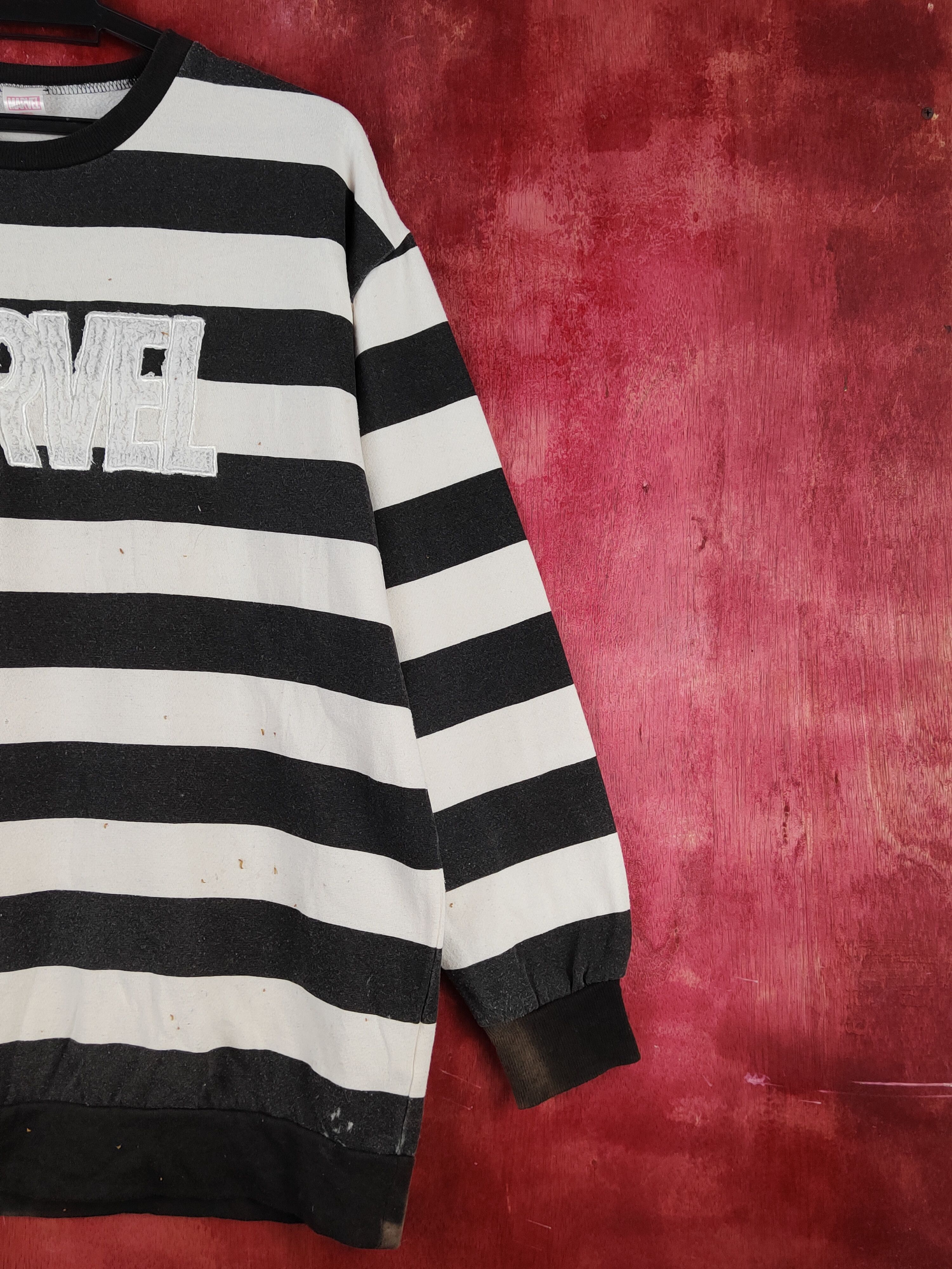 Marvel Comics × Vintage Marvel sandman White Black Stripe prison Sweatshirts #S2115 Size US M / EU 48-50 / 2 - 6 Thumbnail