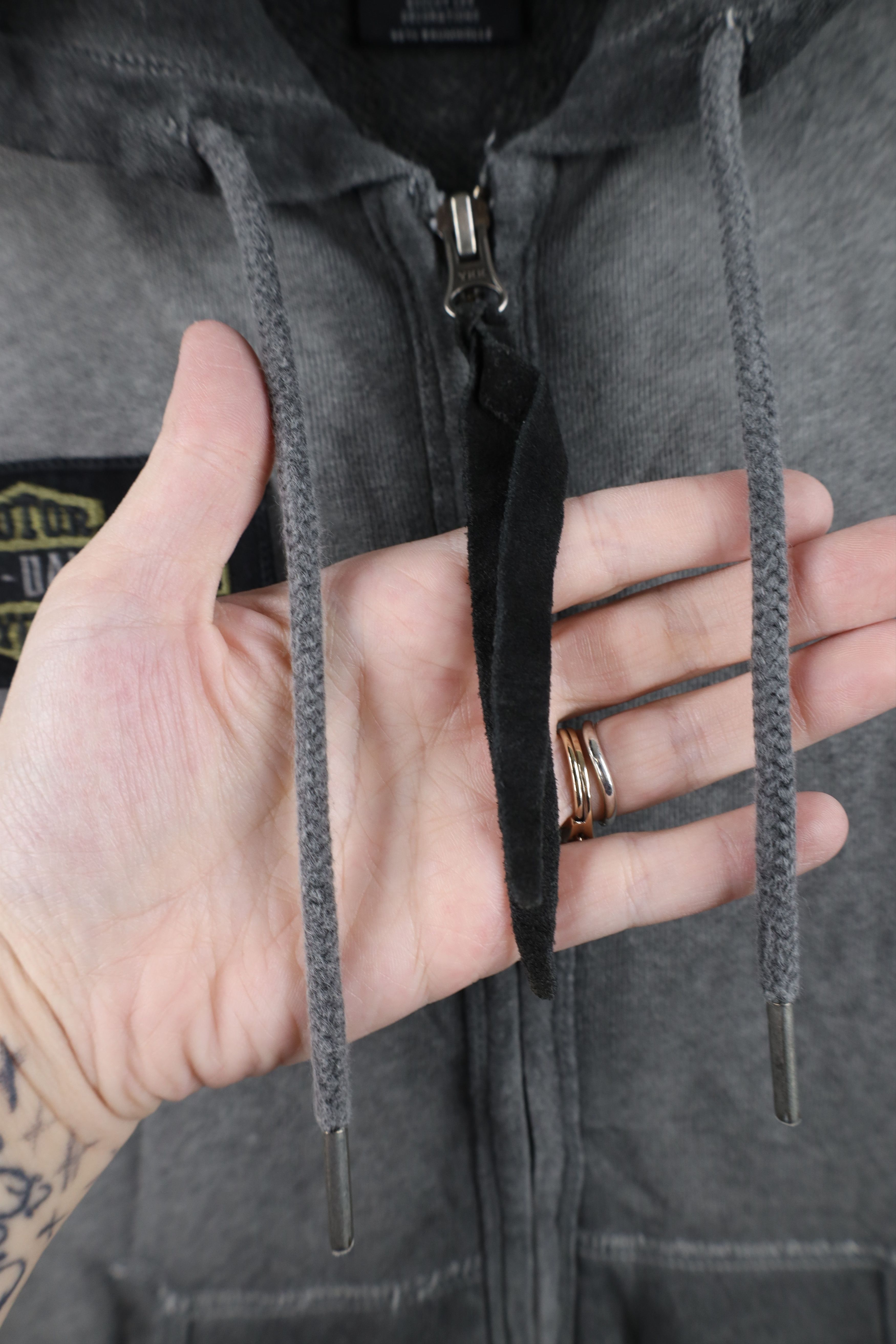 Harley Davidson Vintage Y2K Harley Davidson Stonewash Eagle Full Zip Hoodie Size M / US 6-8 / IT 42-44 - 5 Thumbnail