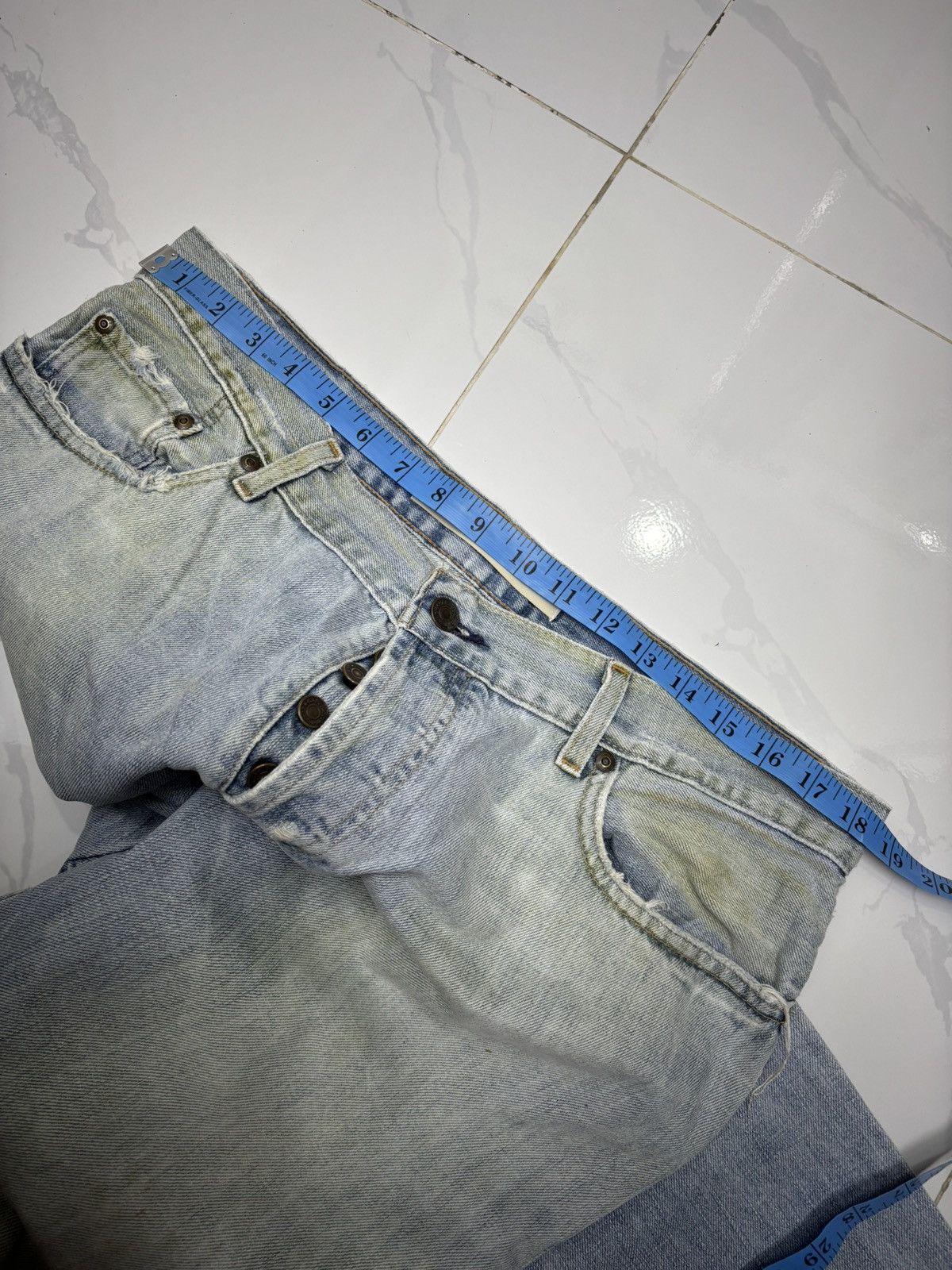 If Six Was Nine FLARE JEANS BAGGY RUSTY GAP BLUE WASH DENIM JEANS Size US 37 - 9 Thumbnail