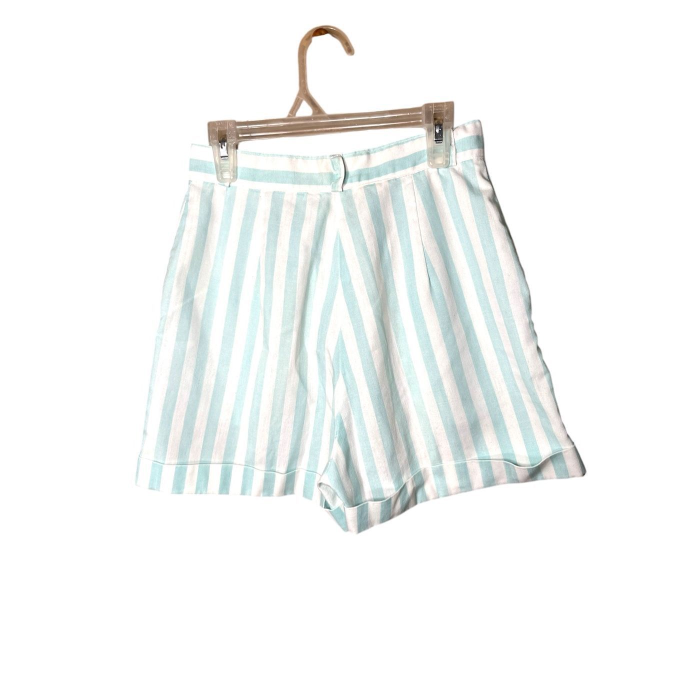 Other Vintage Blue and White Striped High Waisted Shorts 25 inch W Size 25" / US 0 / IT 36 - 3 Thumbnail