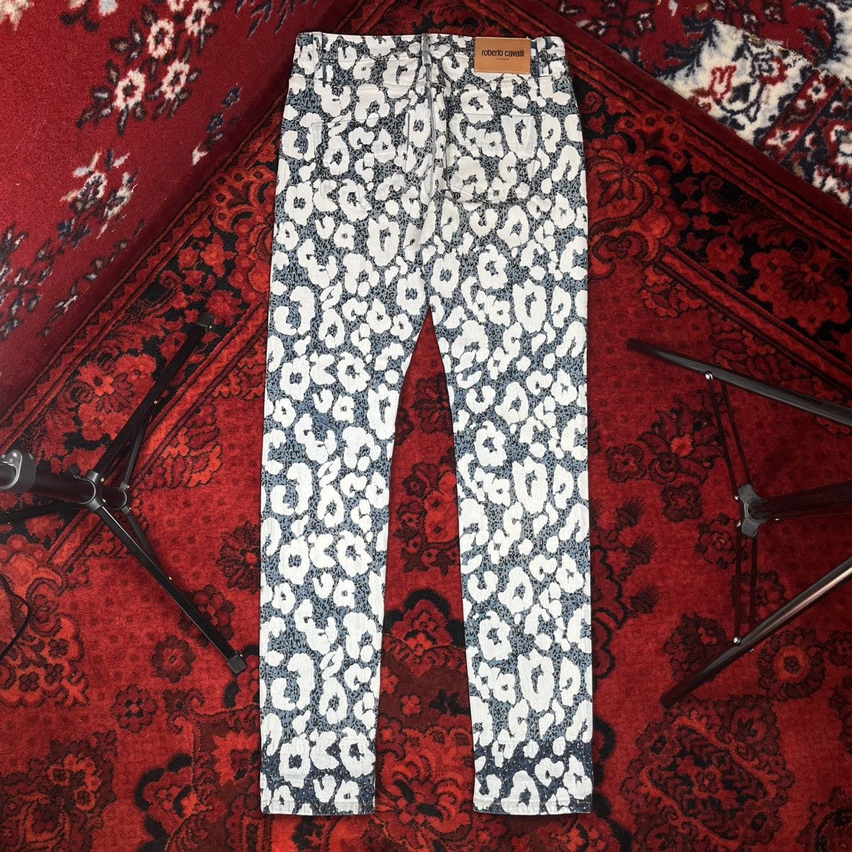 Roberto Cavalli Roberto Cavalli Jeans Designer Y2K Floral Leopard Print Size 24" / US 00 / IT 34 - 4 Thumbnail