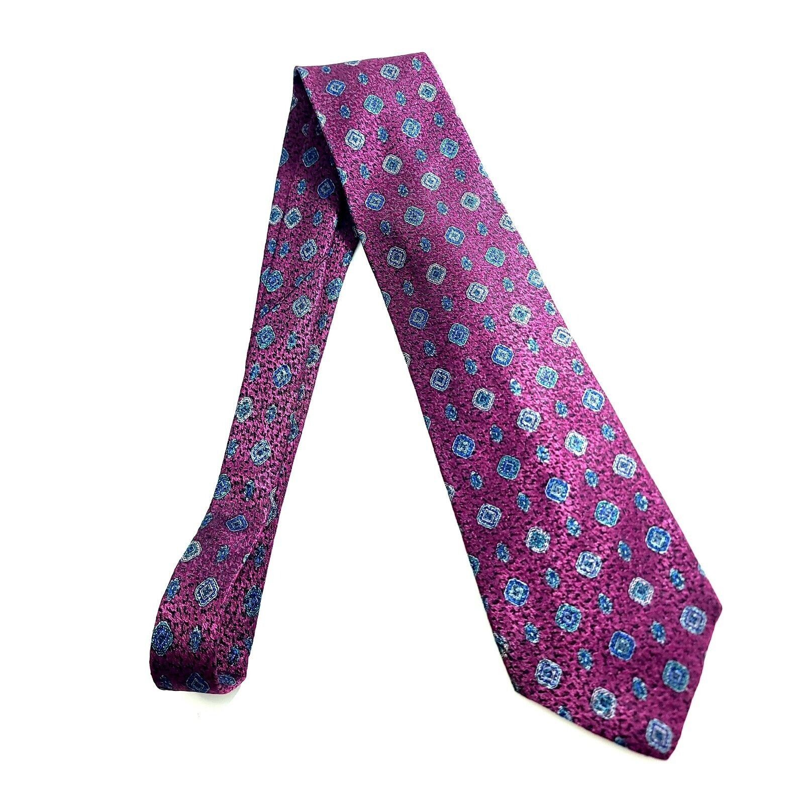 Designer Marshall Field's Purple Metallic Woven Blue Geometric Abstra Size ONE SIZE - 6 Thumbnail