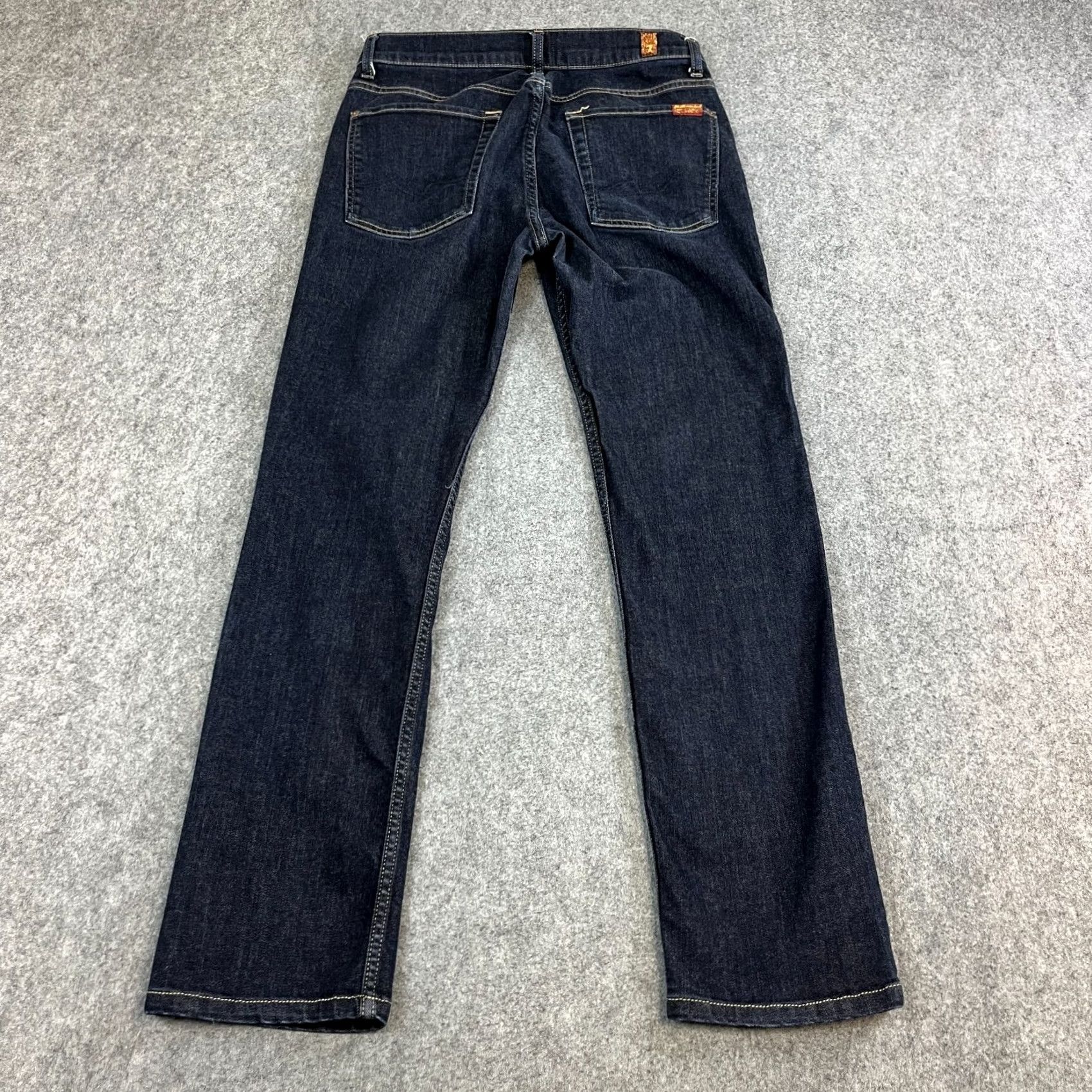 7 For All Mankind 7 For All Mankind Jeans Slim Skinny 31 Dark Blue Denim 5-Pocket Logo Button Zip Mens Regular Slim 7 For All Mankind Jeans Size US 31 - 2 Thumbnail