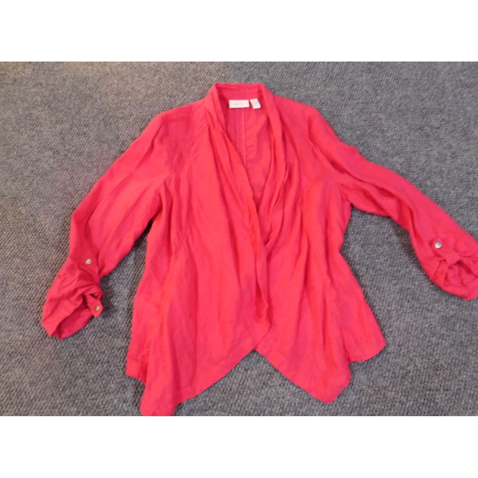 Vintage Chicos Jacket Pink Open Blazer Linen Knit Long Sleeve Casual Women 2 Regular Fall Spring Women's Blazer Animals Lounge Basic Jacket Size XS / US 0-2 / IT 36-38 - 6 Thumbnail