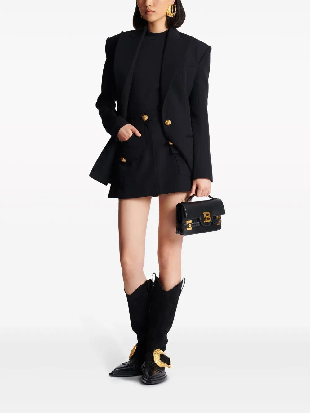 Balmain o1y0625 Mini Skirt in Black Size 27" / US 4 / IT 40 - 7 Thumbnail