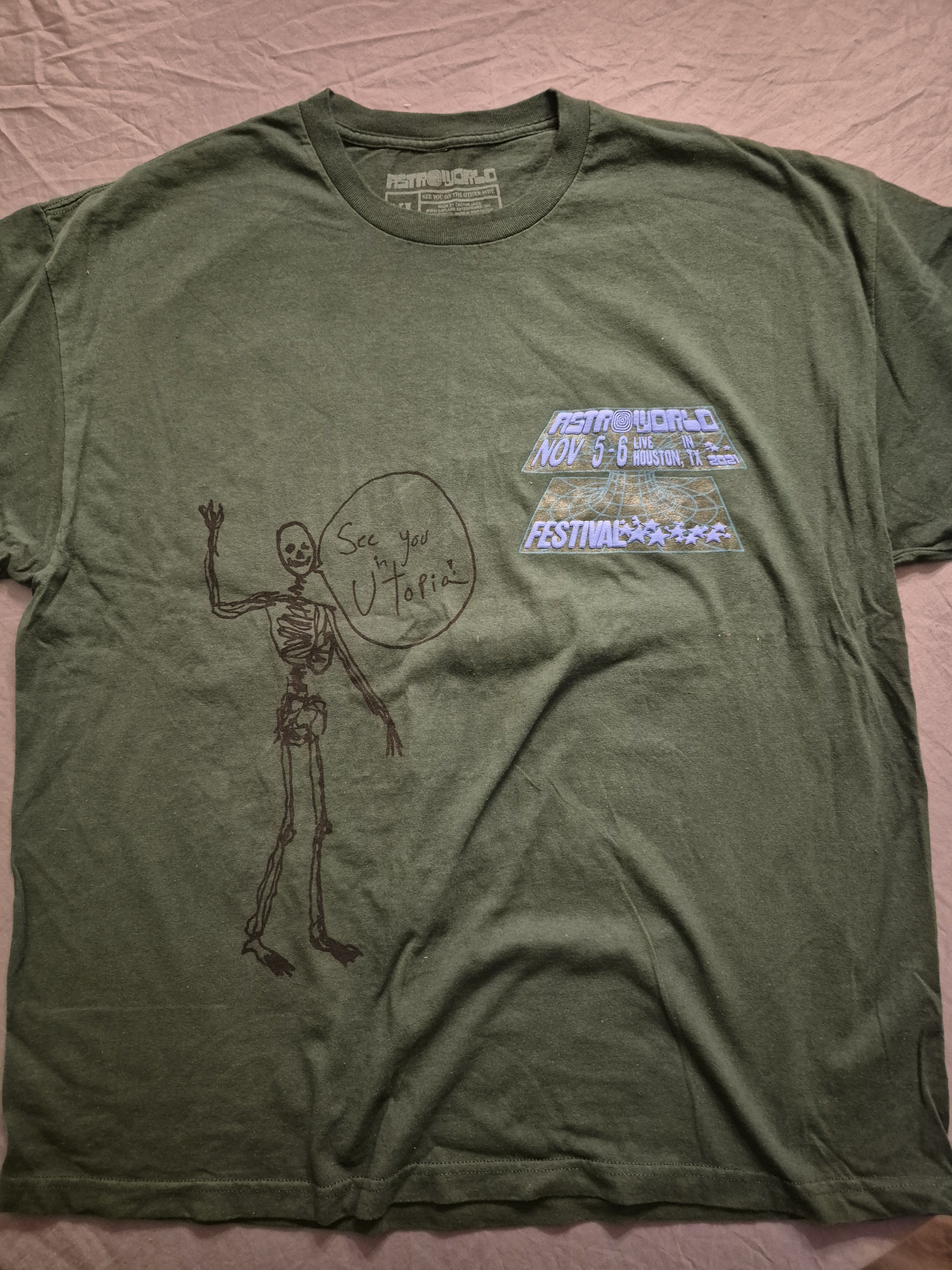 Travis Scott Travis Scott AstroWorld Green Tour Tee Size XL Size US XL / EU 56 / 4 - 1 Thumbnail