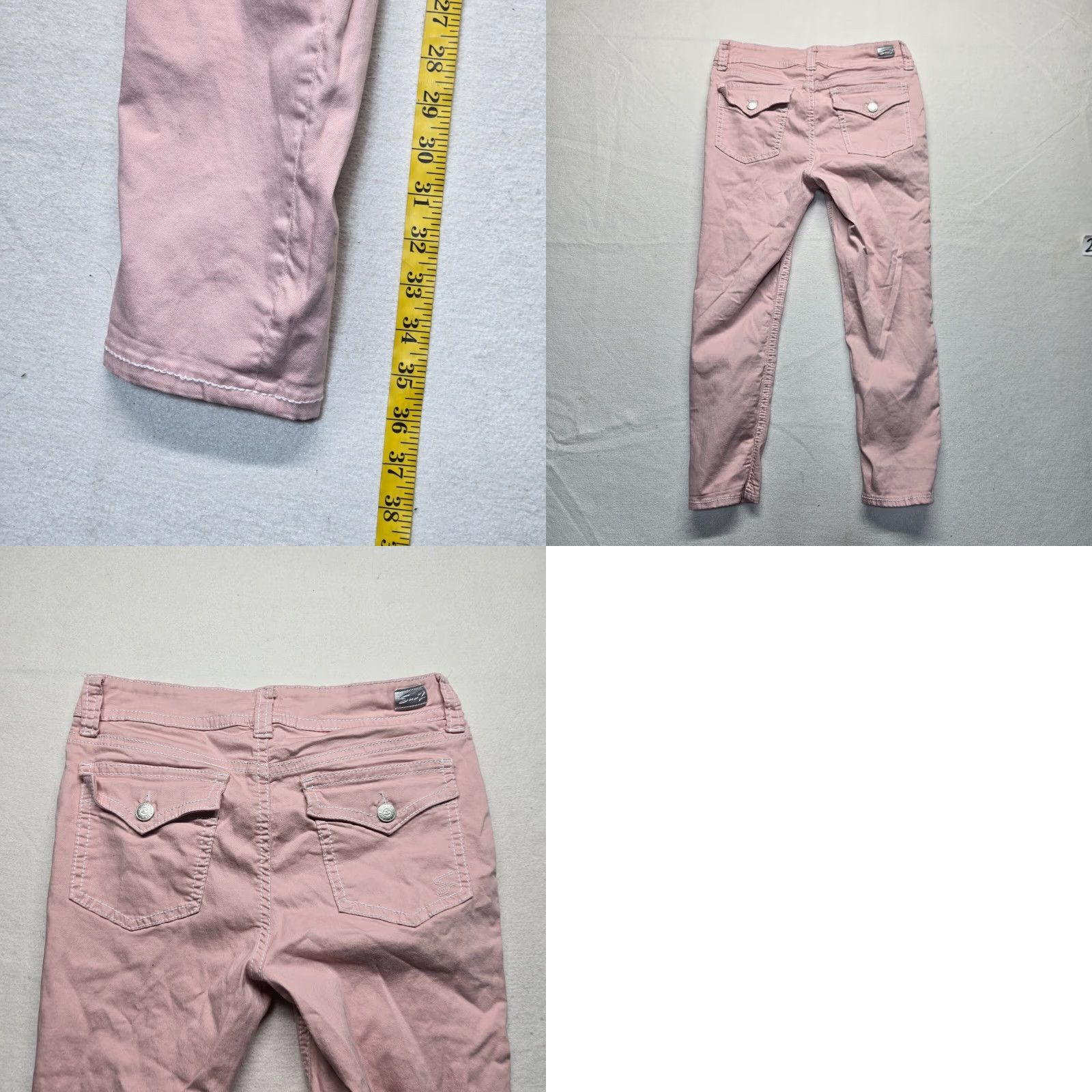 Vintage VINTAGE Seven7 Jeans Women Size 4 Pink Denim Ankle 26in Inseam 5-Pocket Stretch Mid Rise Cotton Blend Size 24" / US 00 / IT 34 - 8 Thumbnail