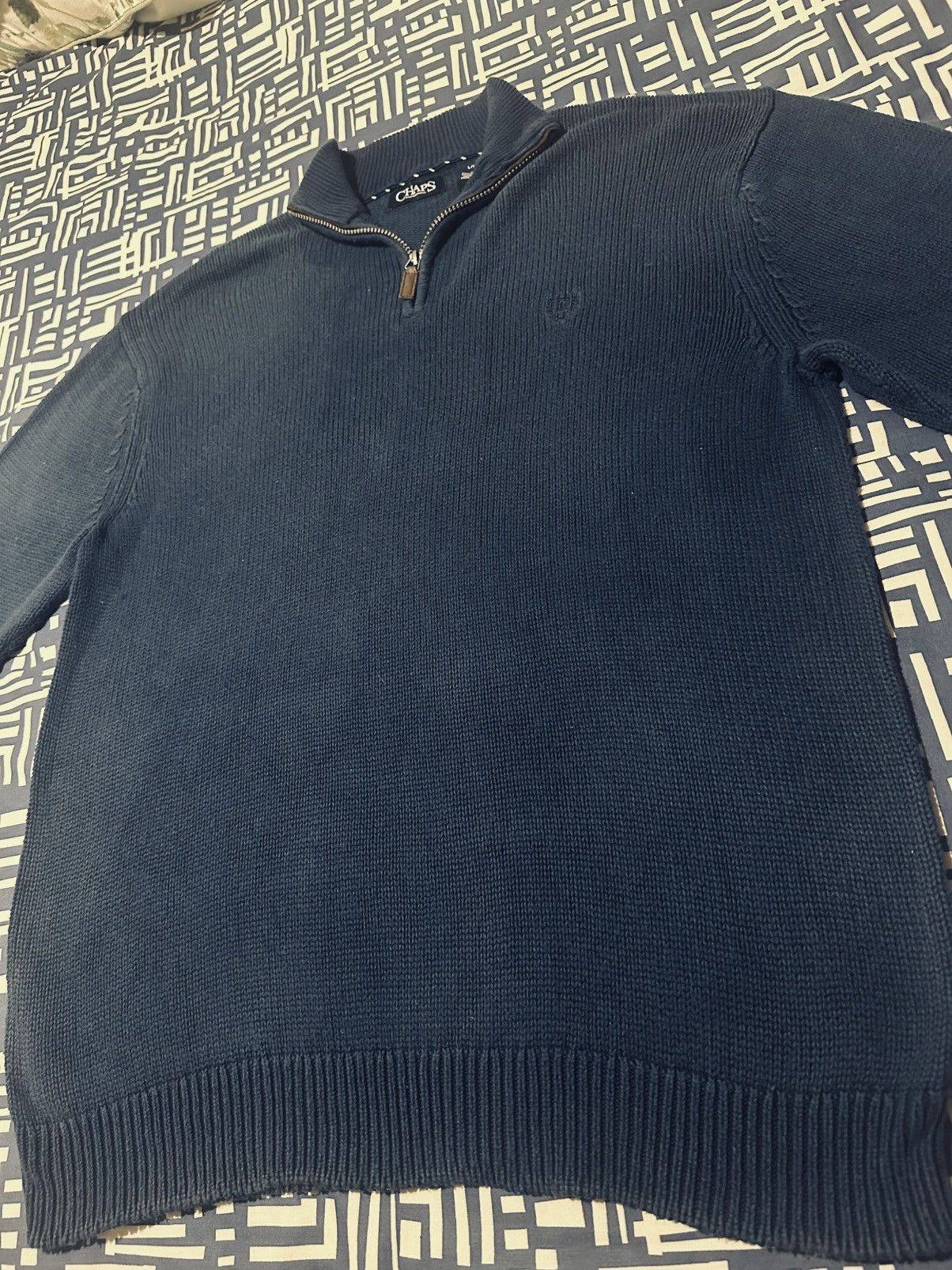 Chaps Ralph Lauren × Vintage CHAPS by RALPH LAUREN - Men's Zip Jumper Sweater - Rich Blue Size US L / EU 52-54 / 3 - 1 Thumbnail